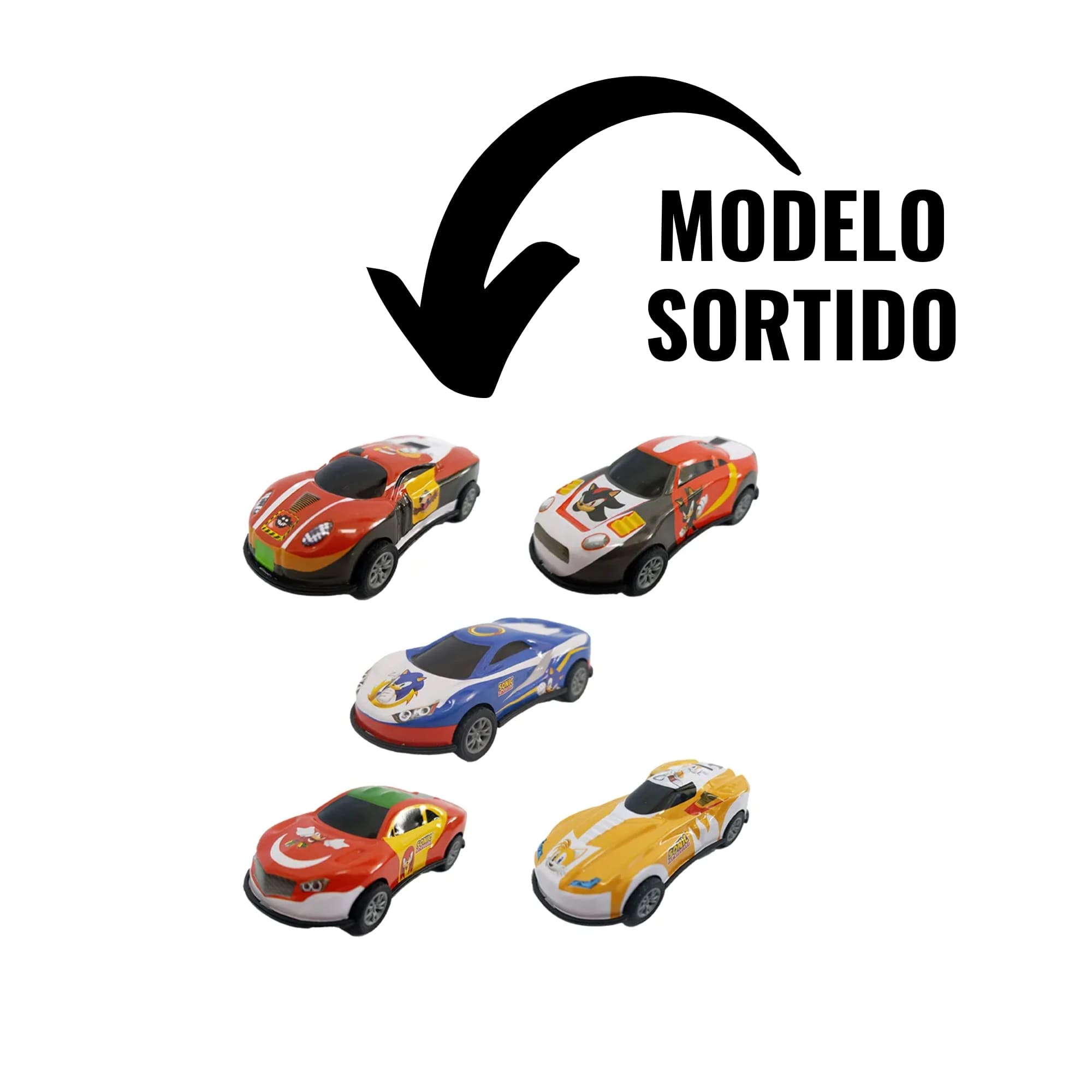 Brinquedo Sortido Mini Carrinho do Sonic - Sonic Pull Back - Candide 4609