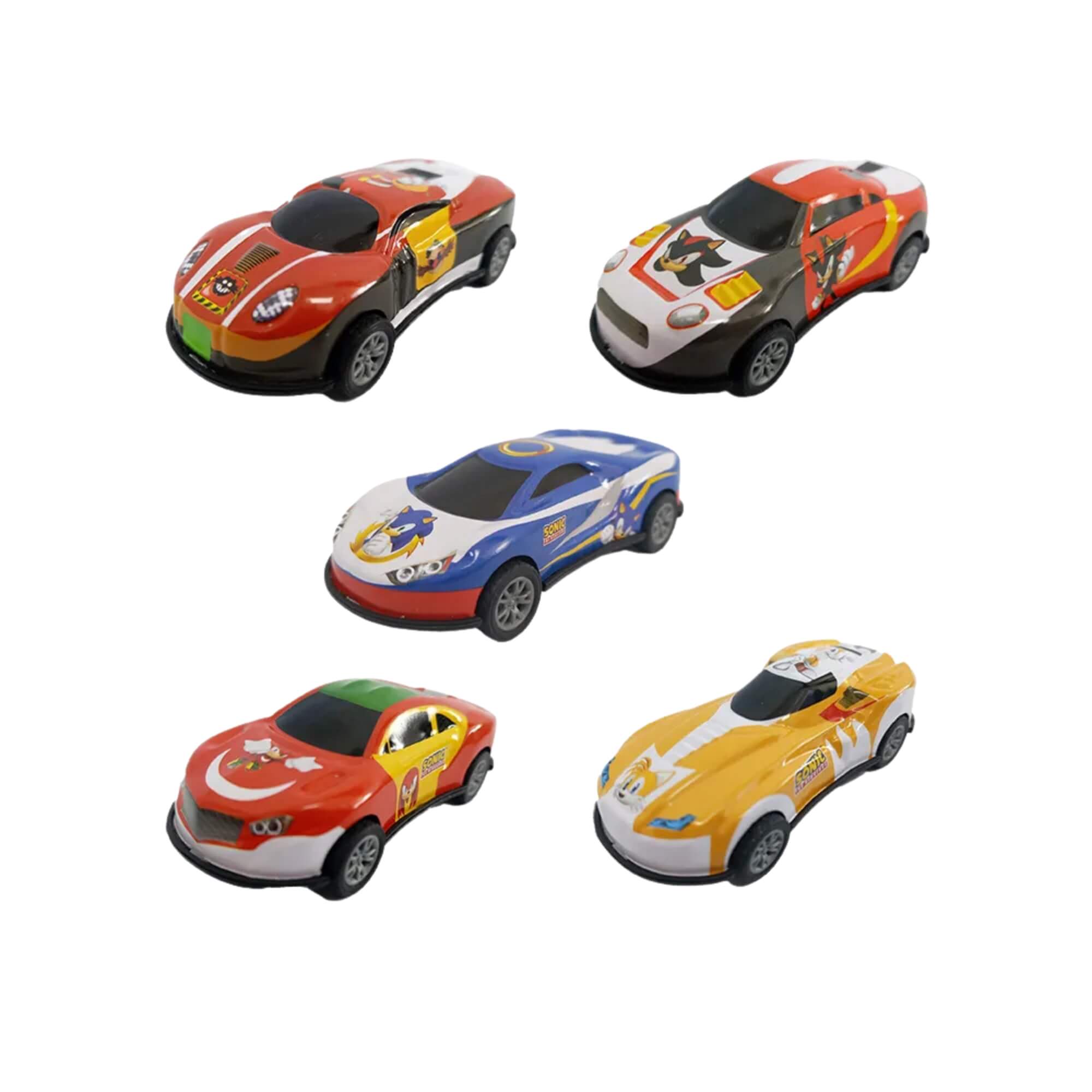 Brinquedo Infantil Conjunto Mini Veiculos Pullback com 5 Sonic Candide - 4610