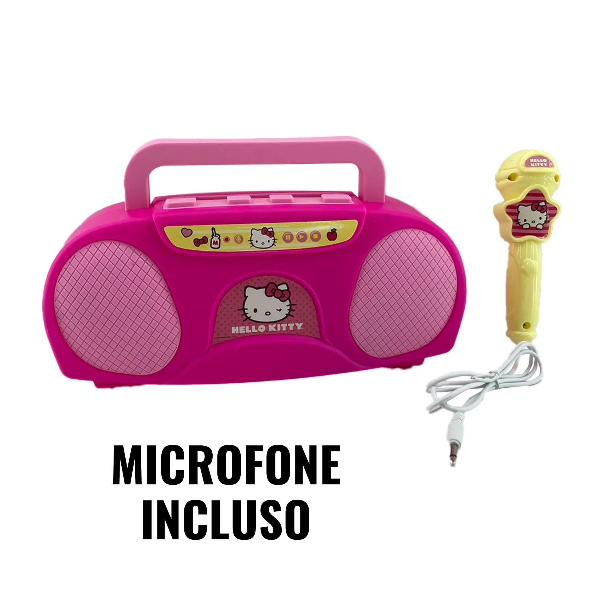 Brinquedo Boombox e Karaoke da Hello Kitty Infantil com Microfone Incluso Candide - 5973