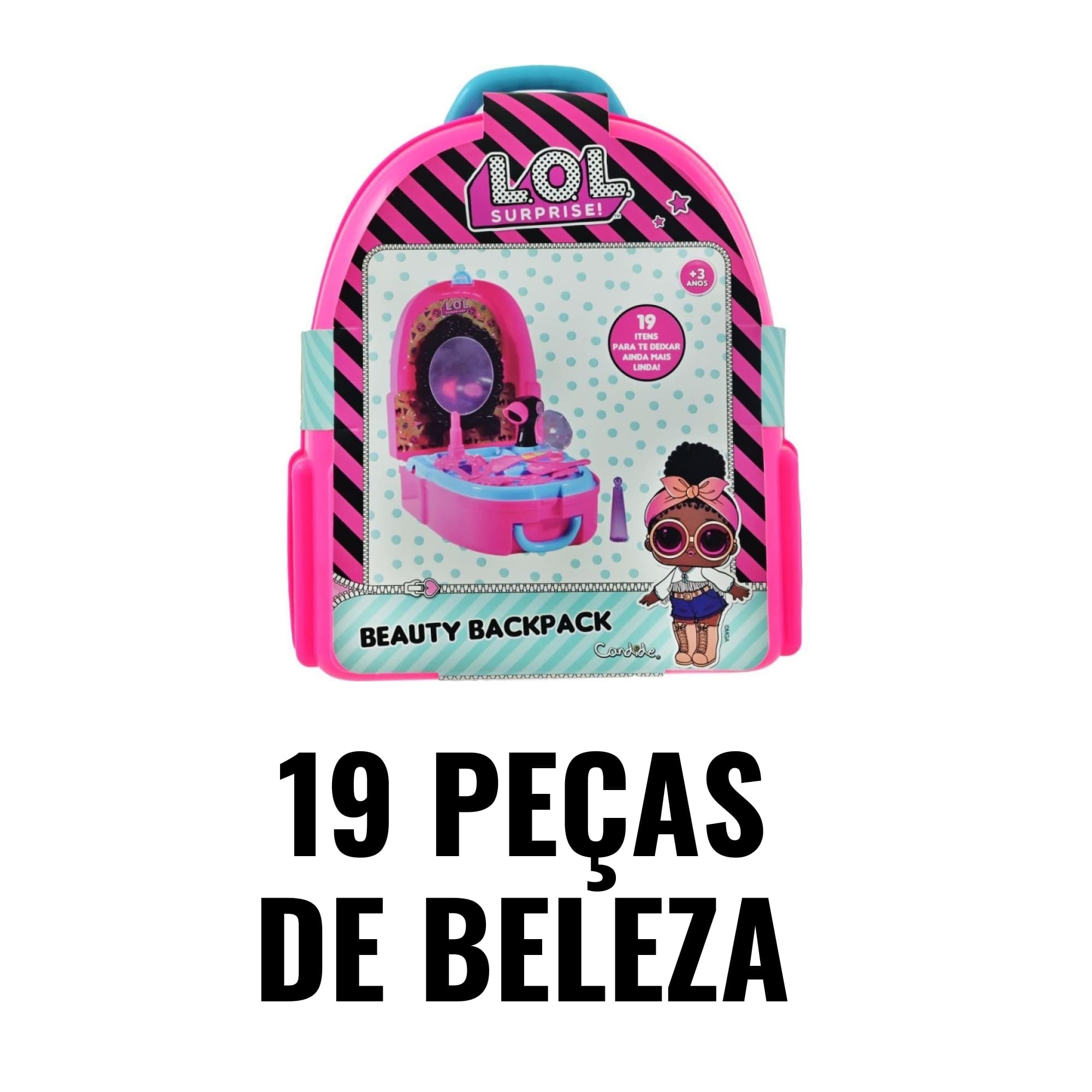 Maleta LOL Surprise Beauty - Maleta de Beleza da LOL com 19 peças - Candide 9826