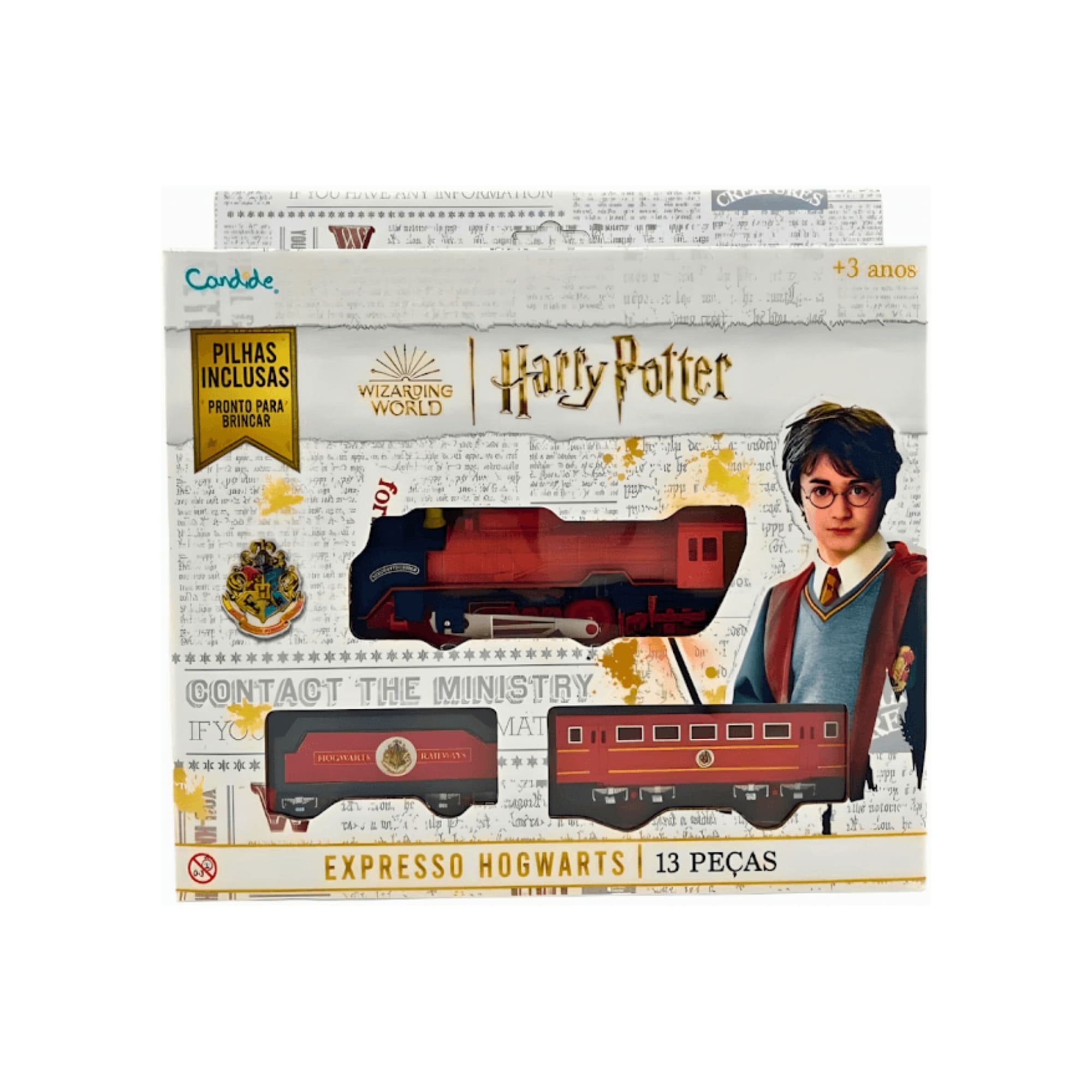 Brinquedo Ferrovia Mágica Trem Expresso de Hogwarts - Harry Potter - 13 Peças - Candide 37000