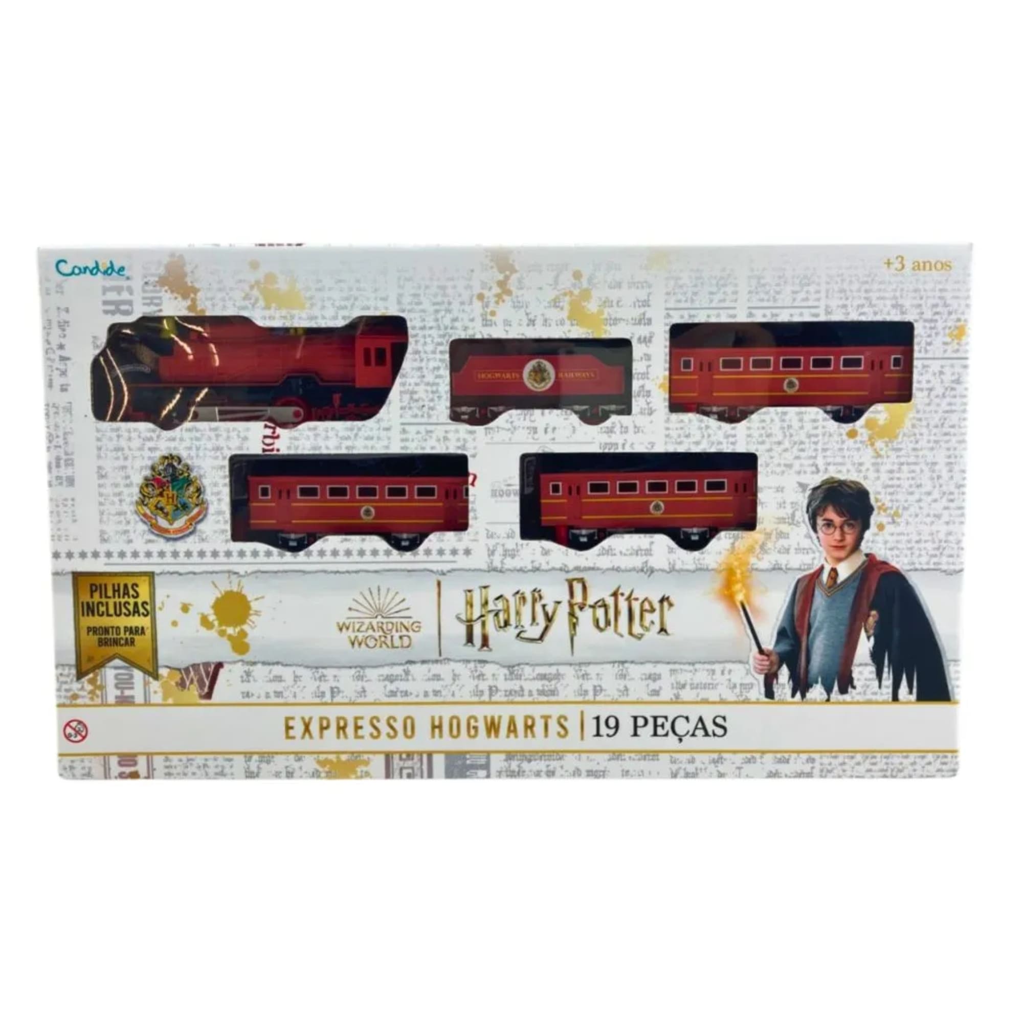 Brinquedo Ferrovia Mágica do Harry Potter - Expresso de Hogwarts - 19 Peças - Candide 37001