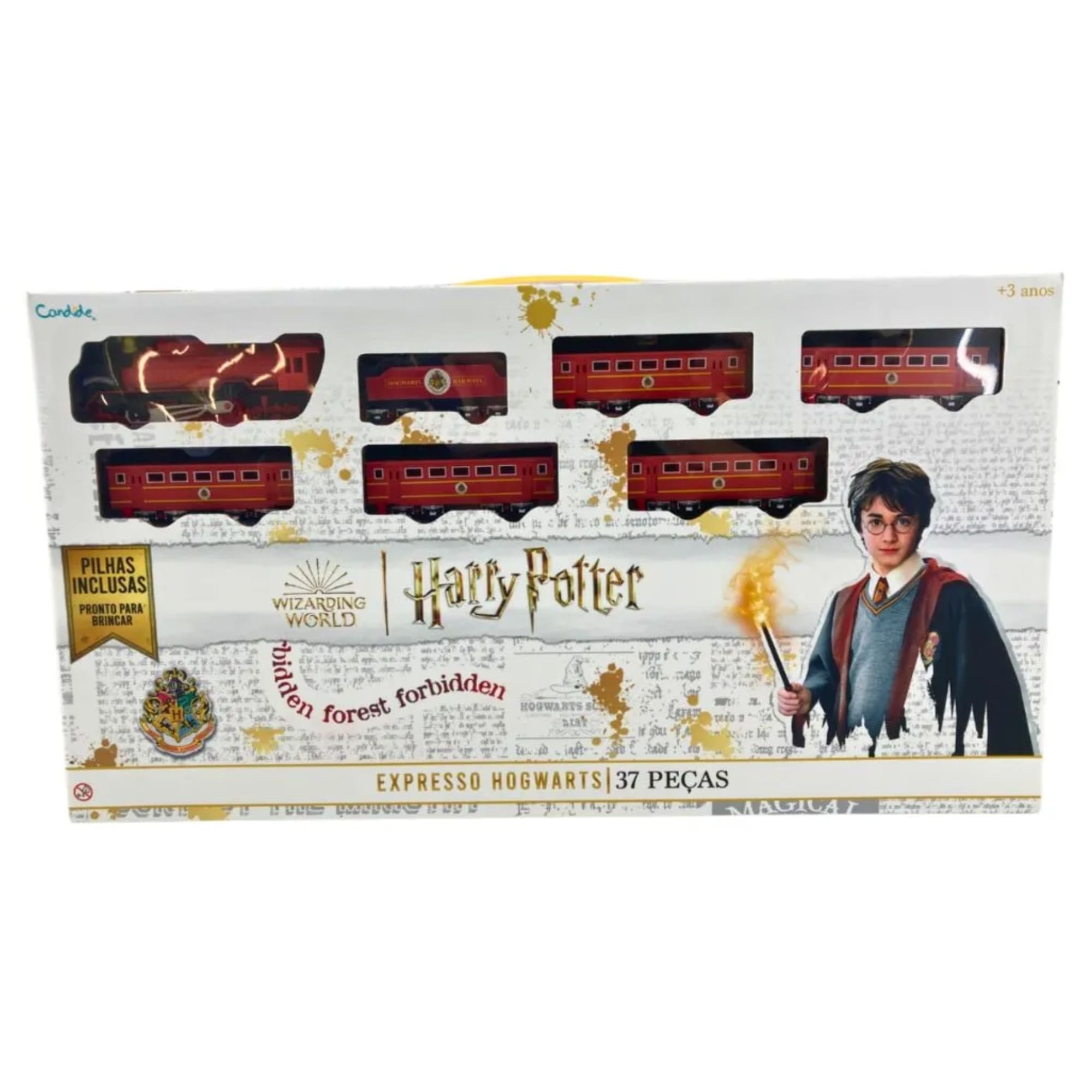 Brinquedo Ferrovia Mágica do Harry Potter - Expresso de Hogwarts - 37 Peças - Candide 37002