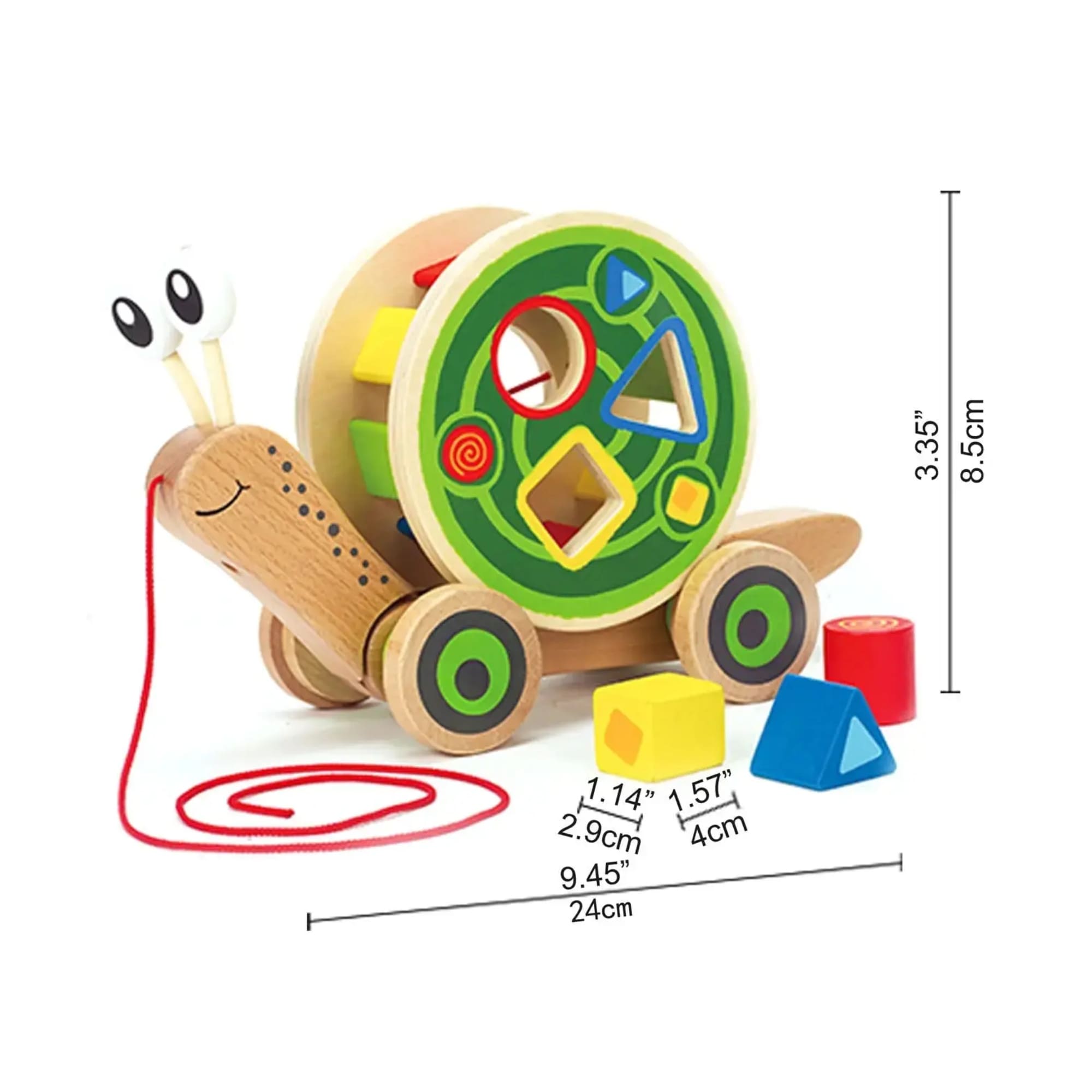Brinquedo Caracol de Passeio com Formas Geométricas Infantil Mexe o Rabo - Hape Xalingo 67554