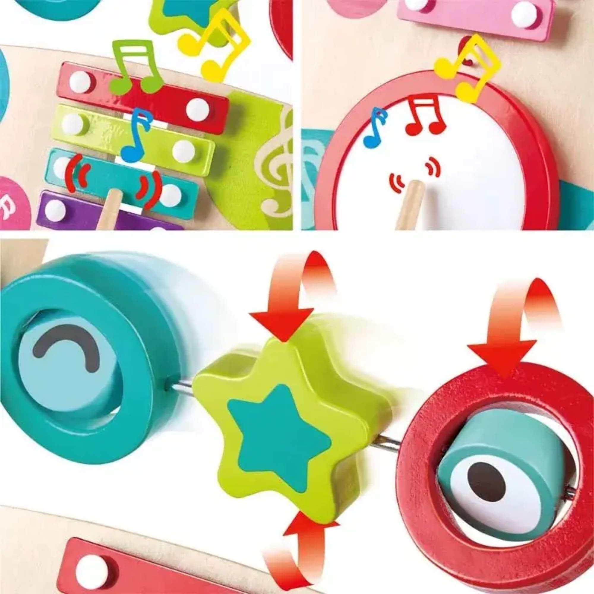 Brinquedo Andador Infantil Musical em Madeira com Som Meu Primeiro Andador Hape Xalingo - 67487