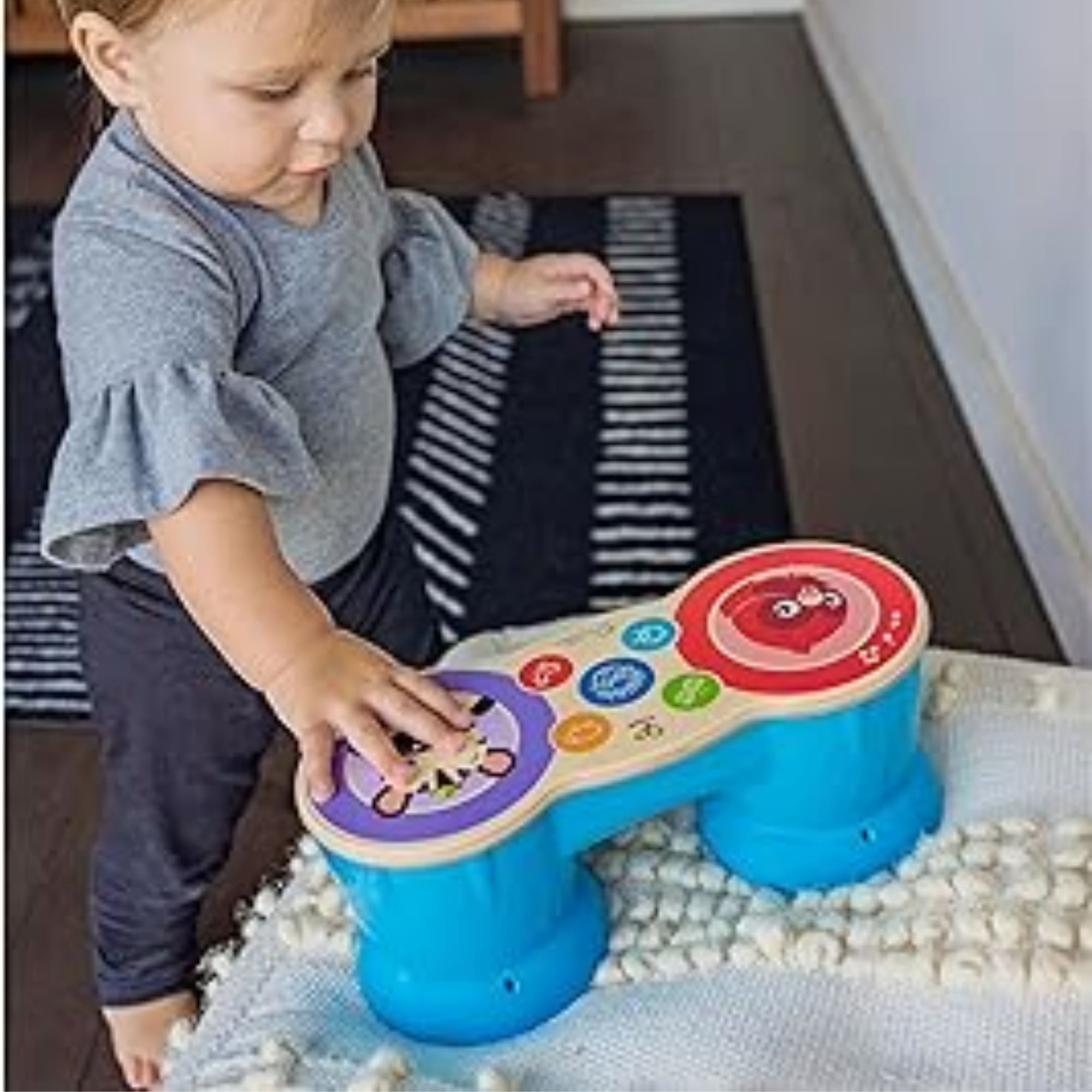 Brinquedo Bongô Tambor Musical Colorido Infantil com Som - Magic Touch - Hape Xalingo 67687