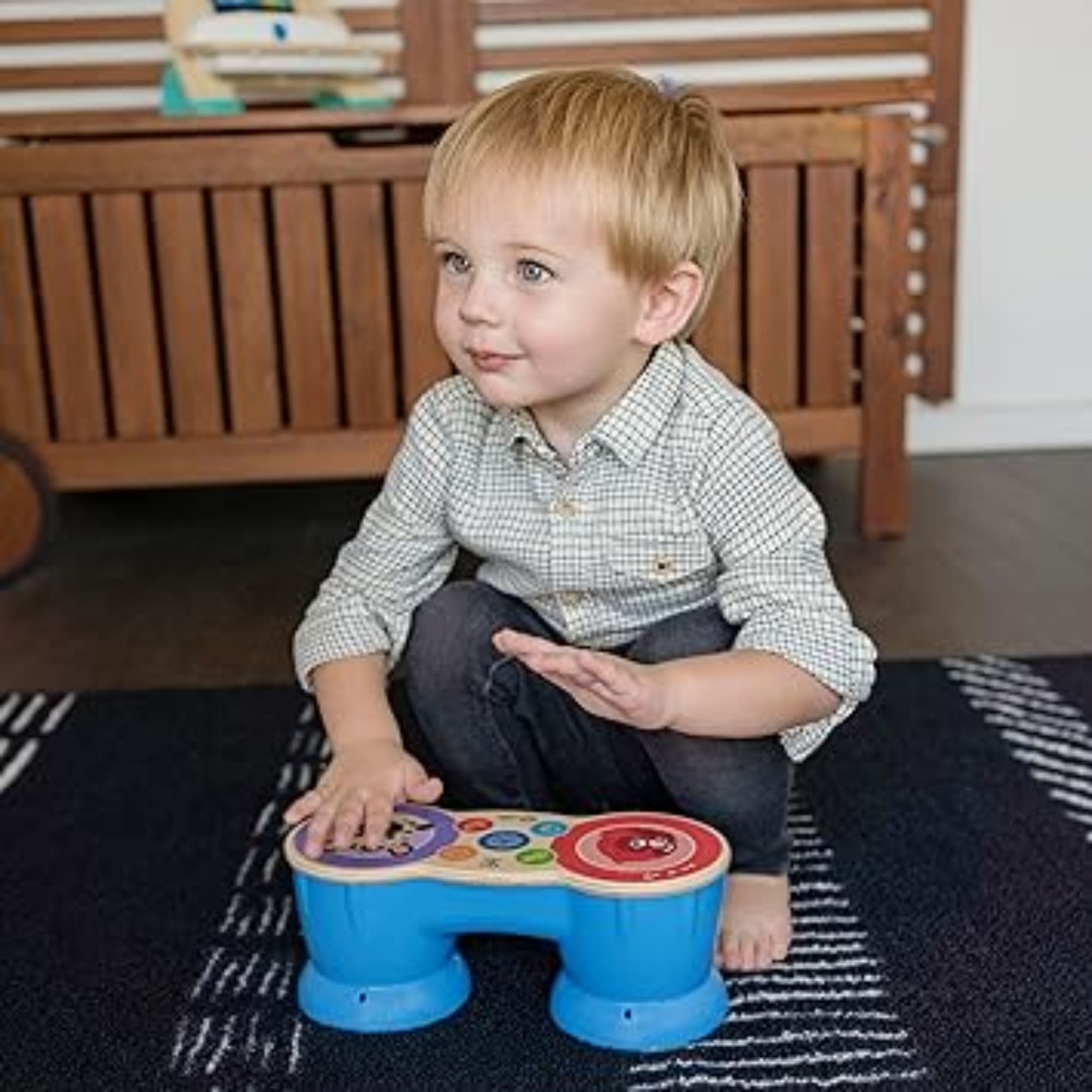 Brinquedo Bongô Tambor Musical Colorido Infantil com Som - Magic Touch - Hape Xalingo 67687