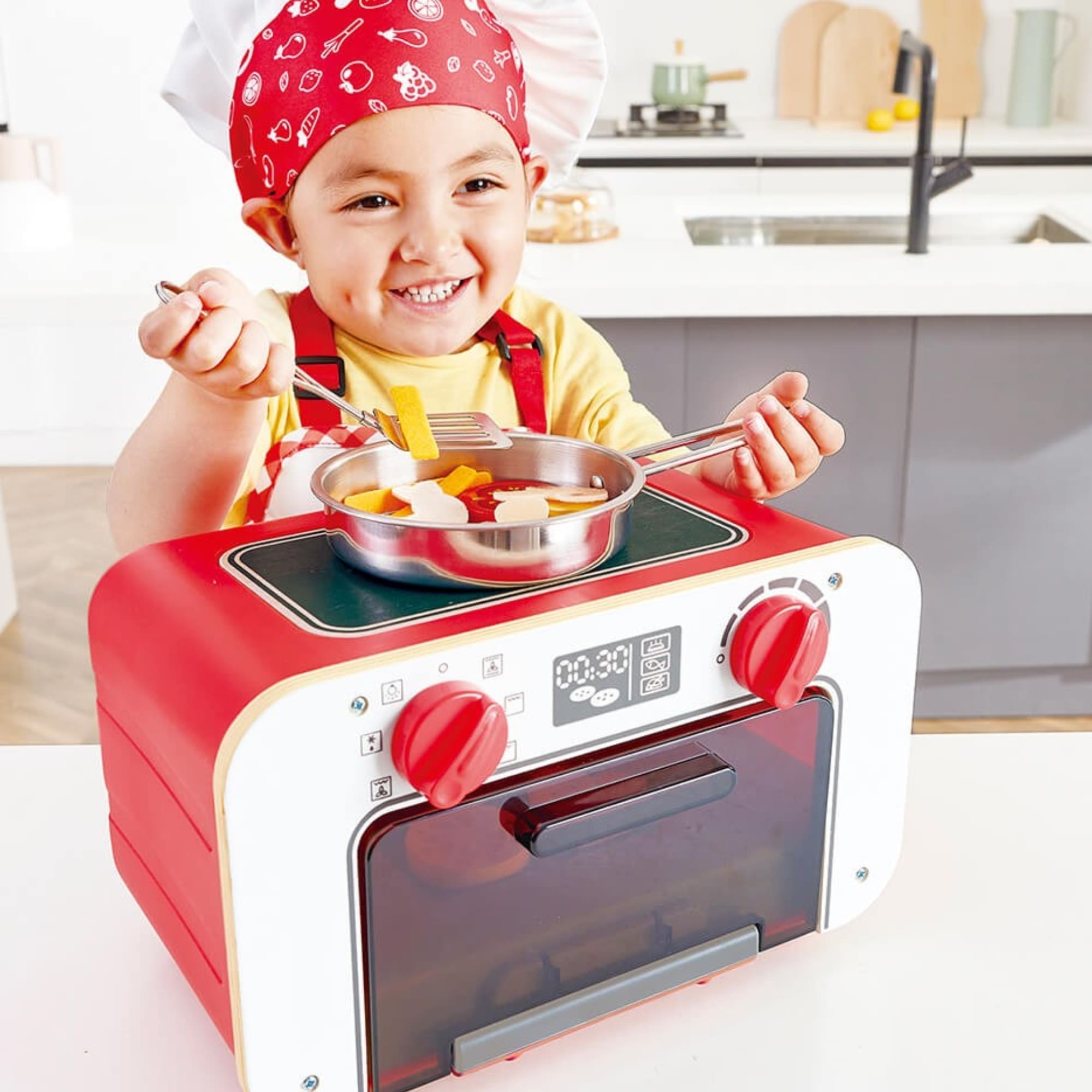 Brinquedo de Cozinha Forninho Mágico c/ Som, Luz e 6 biscoitos mágicos Hape Xalingo - 67609