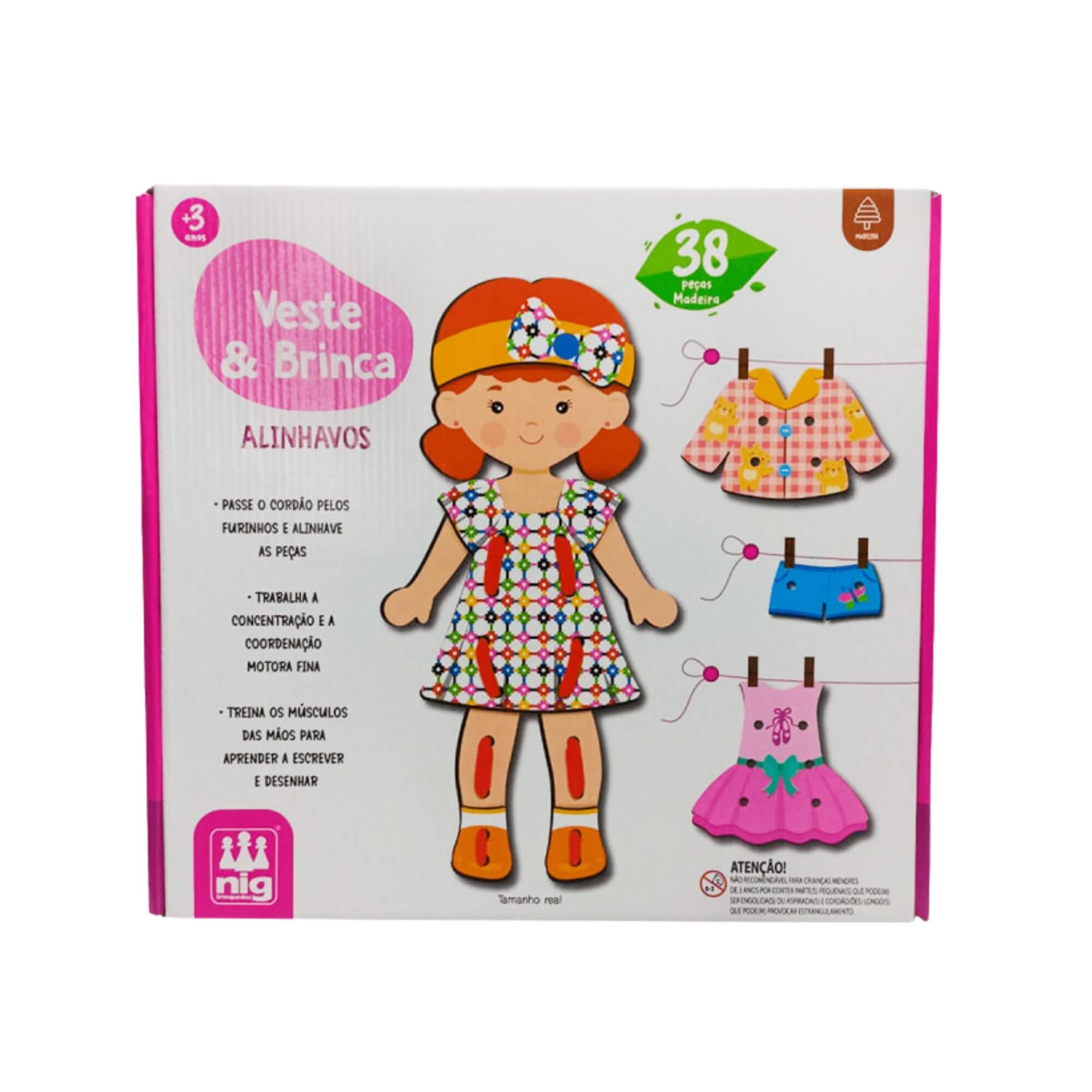 Brinquedo Jogo Infantil Veste e Brinca Alinhavos Nig - 0474