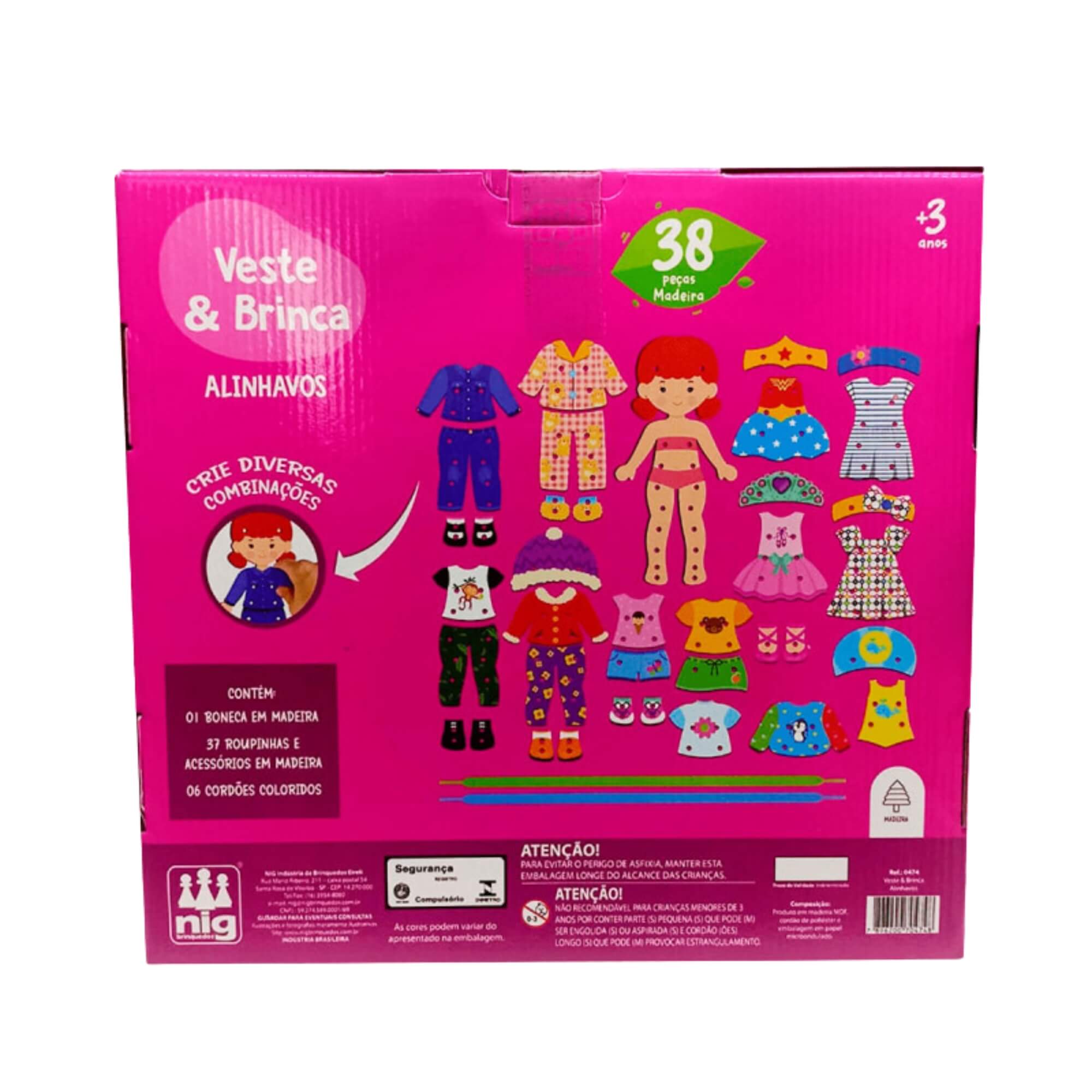 Brinquedo Jogo Infantil Veste e Brinca Alinhavos Nig - 0474