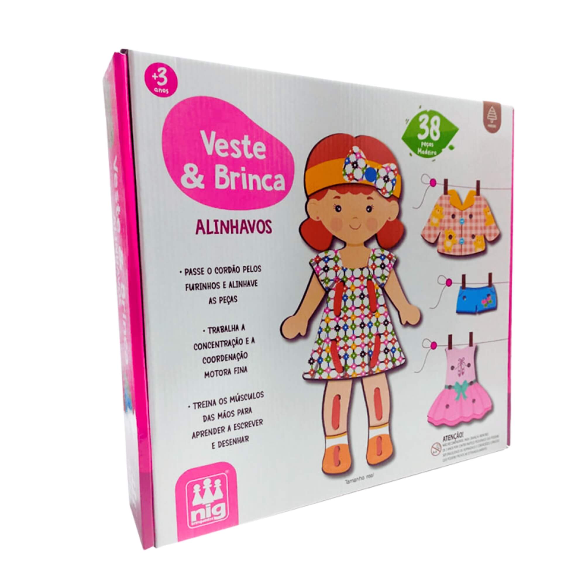 Brinquedo Jogo Infantil Veste e Brinca Alinhavos Nig - 0474