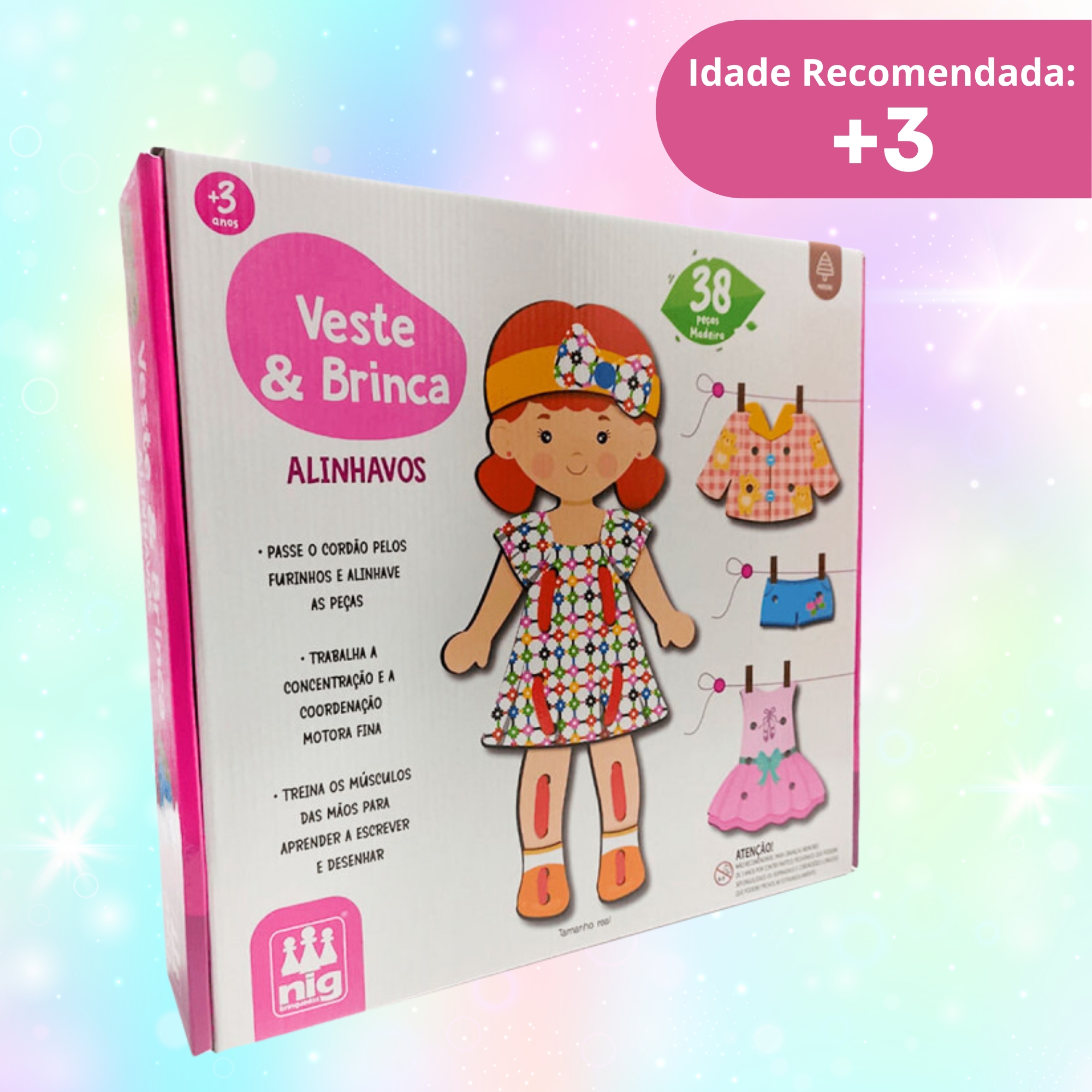 Brinquedo Jogo Infantil Veste e Brinca Alinhavos Nig - 0474