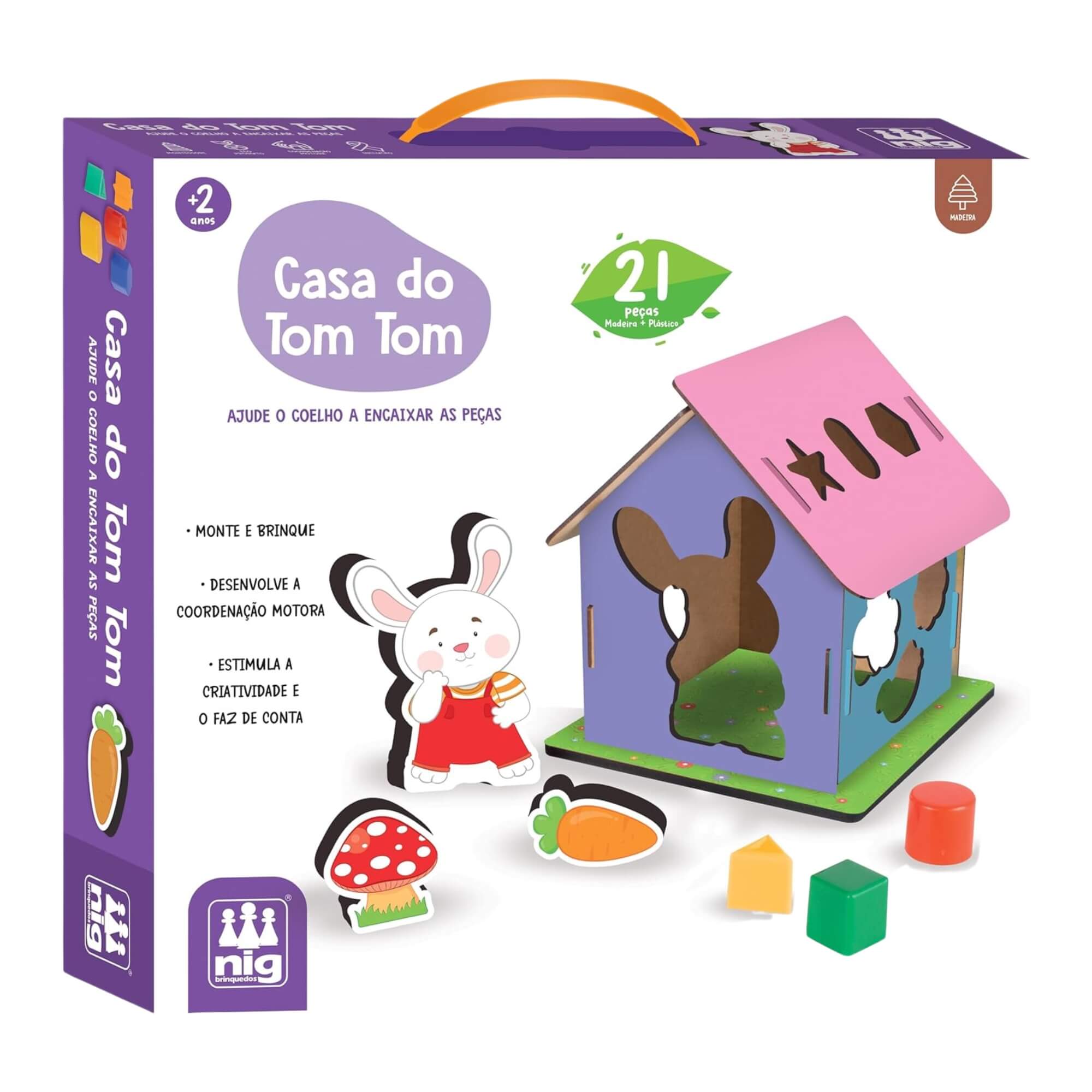 Brinquedo Jogo Casa do Tom Tom com 21 peças Bebê Encaixe as Peças Nig - 0476