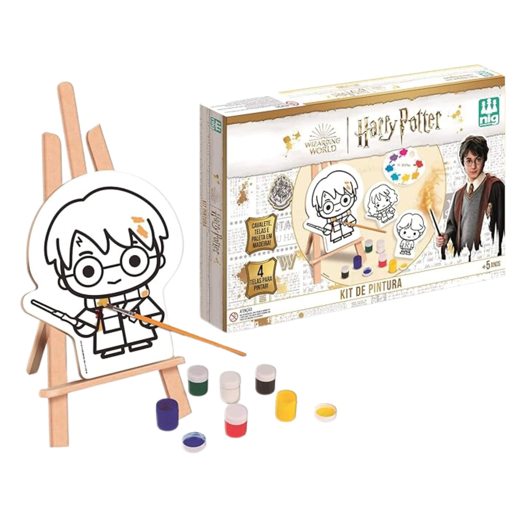 Brinquedo Infantil Kit Pintura Harry Potter com Cavalete e Telas Nig - 0590
