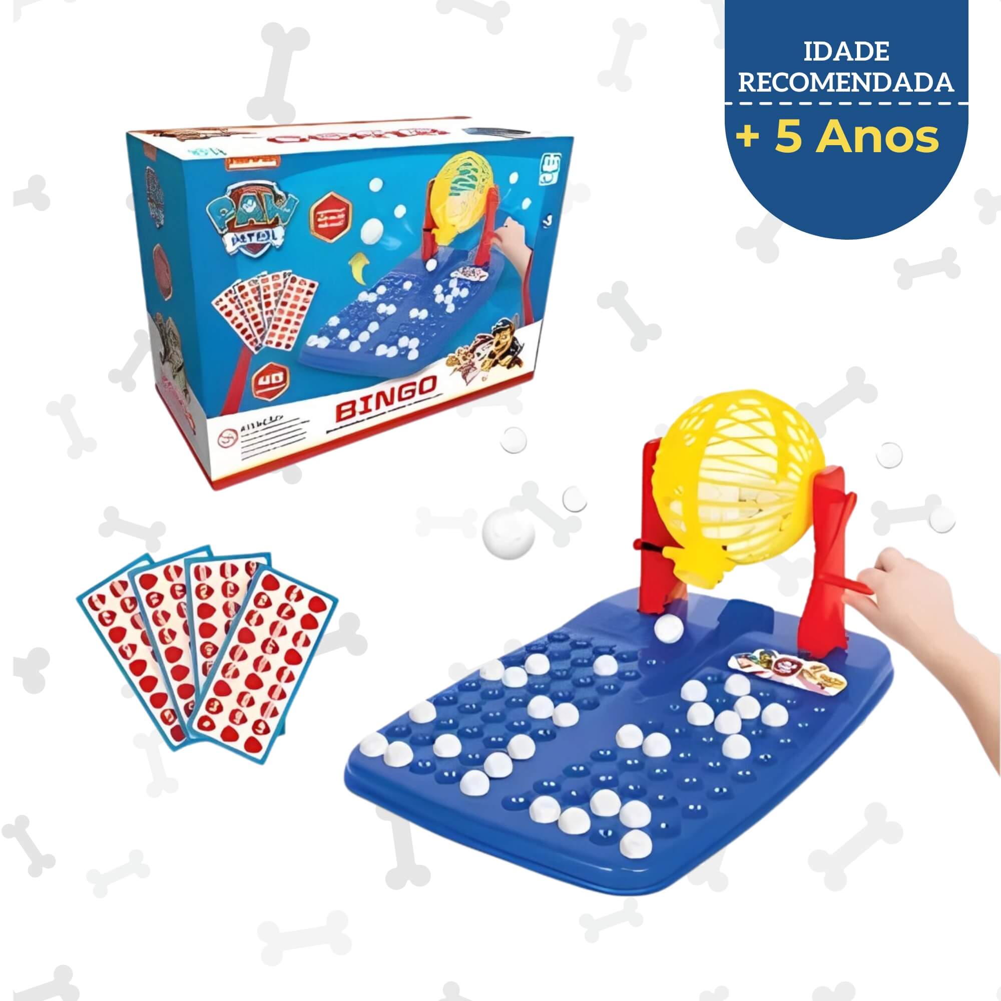 Bingo Infantil Paw Patrol Patrulha Canina 48 Cartelas Nig - 0211