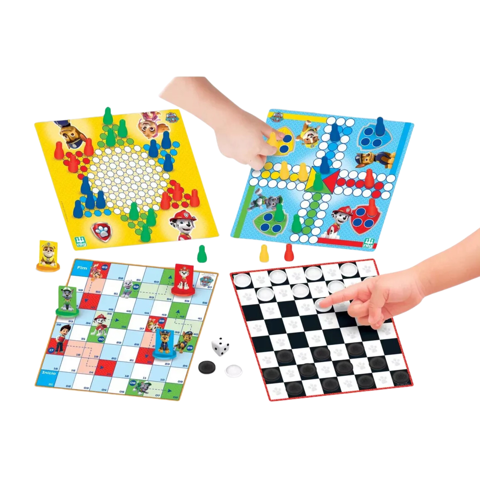 Brinquedo Infantil Jogo Com 4 Jogos Clássicos Patrulha Canina Nig - 0212