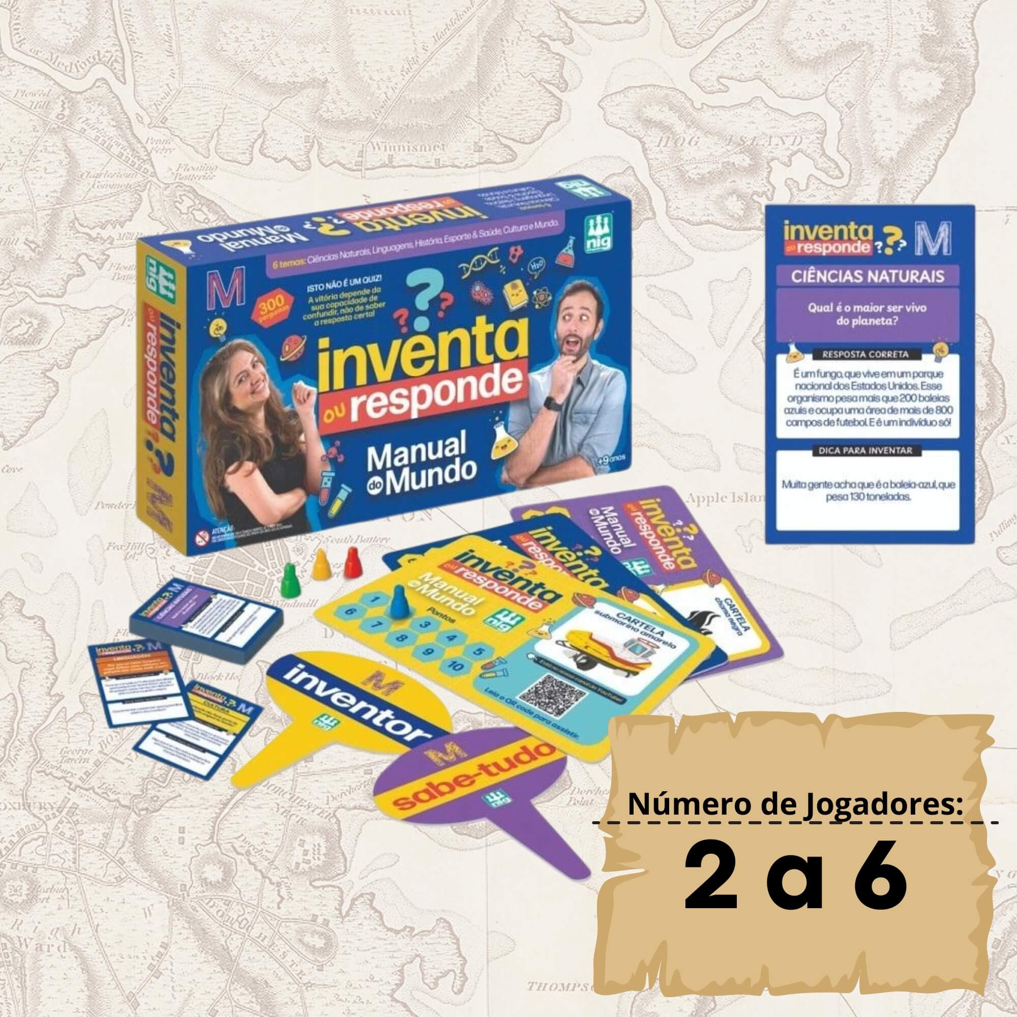 Brinquedo Infantil Jogo Inventa ou Responde Manual do Mundo Nig - 1641