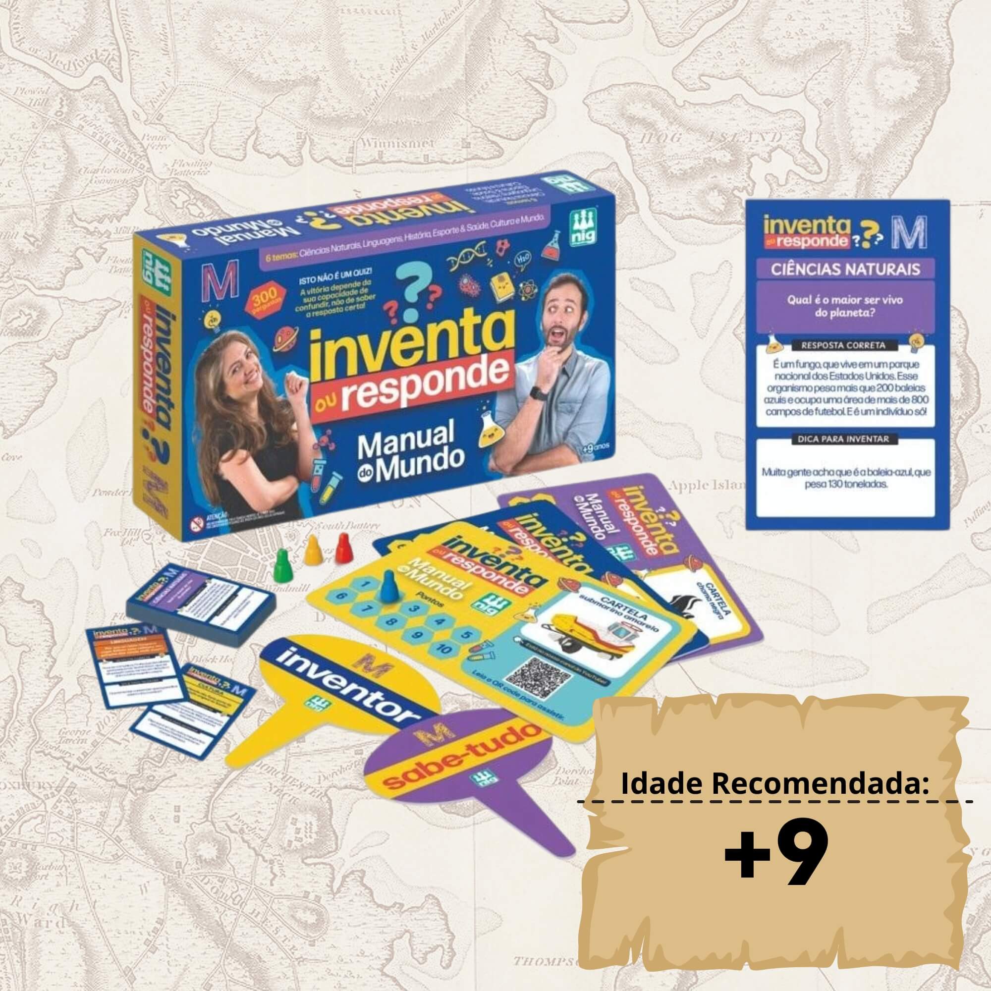 Brinquedo Infantil Jogo Inventa ou Responde Manual do Mundo Nig - 1641