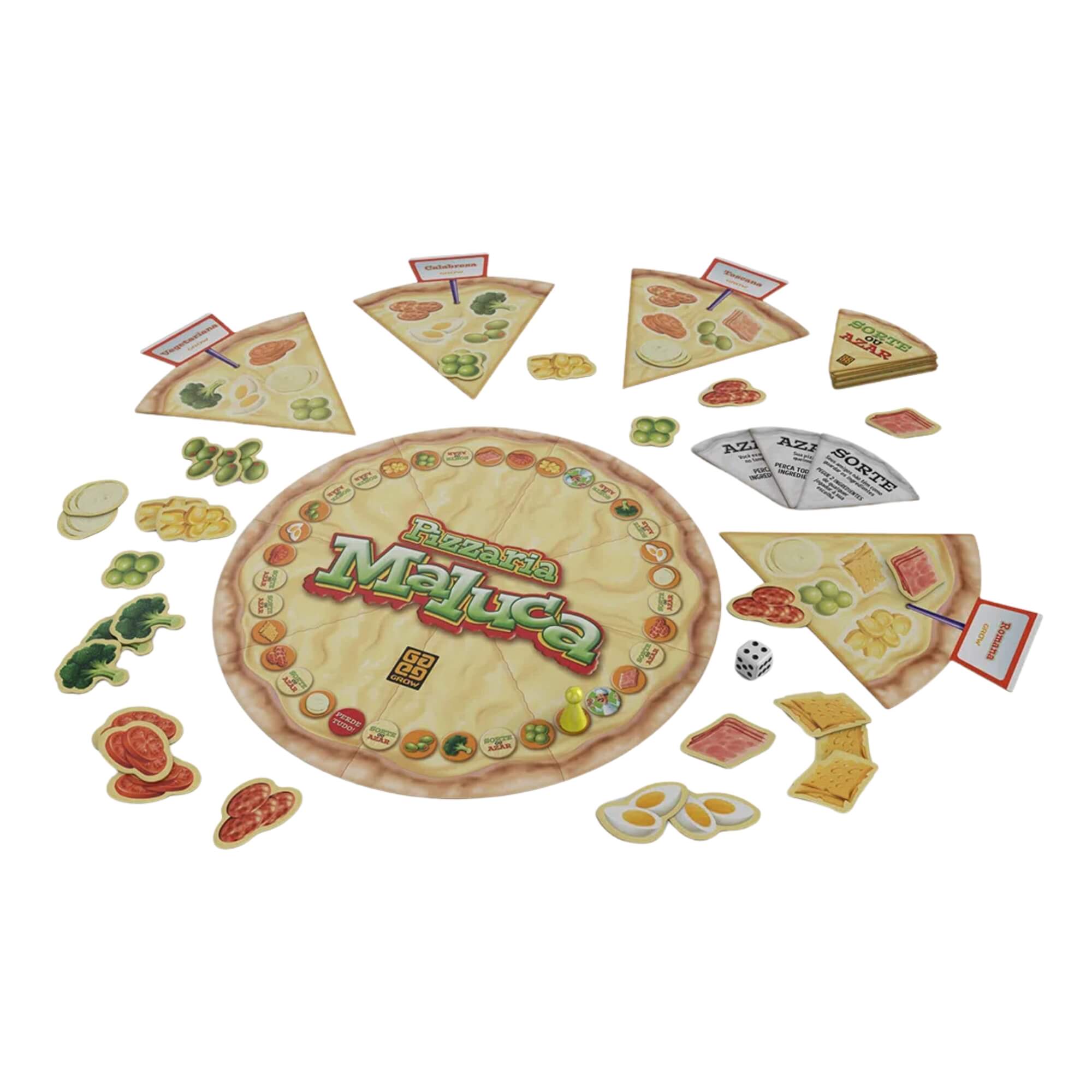 Brinquedo Infantil Jogo de Tabuleiro Pizzaria Maluca Grow - 01283