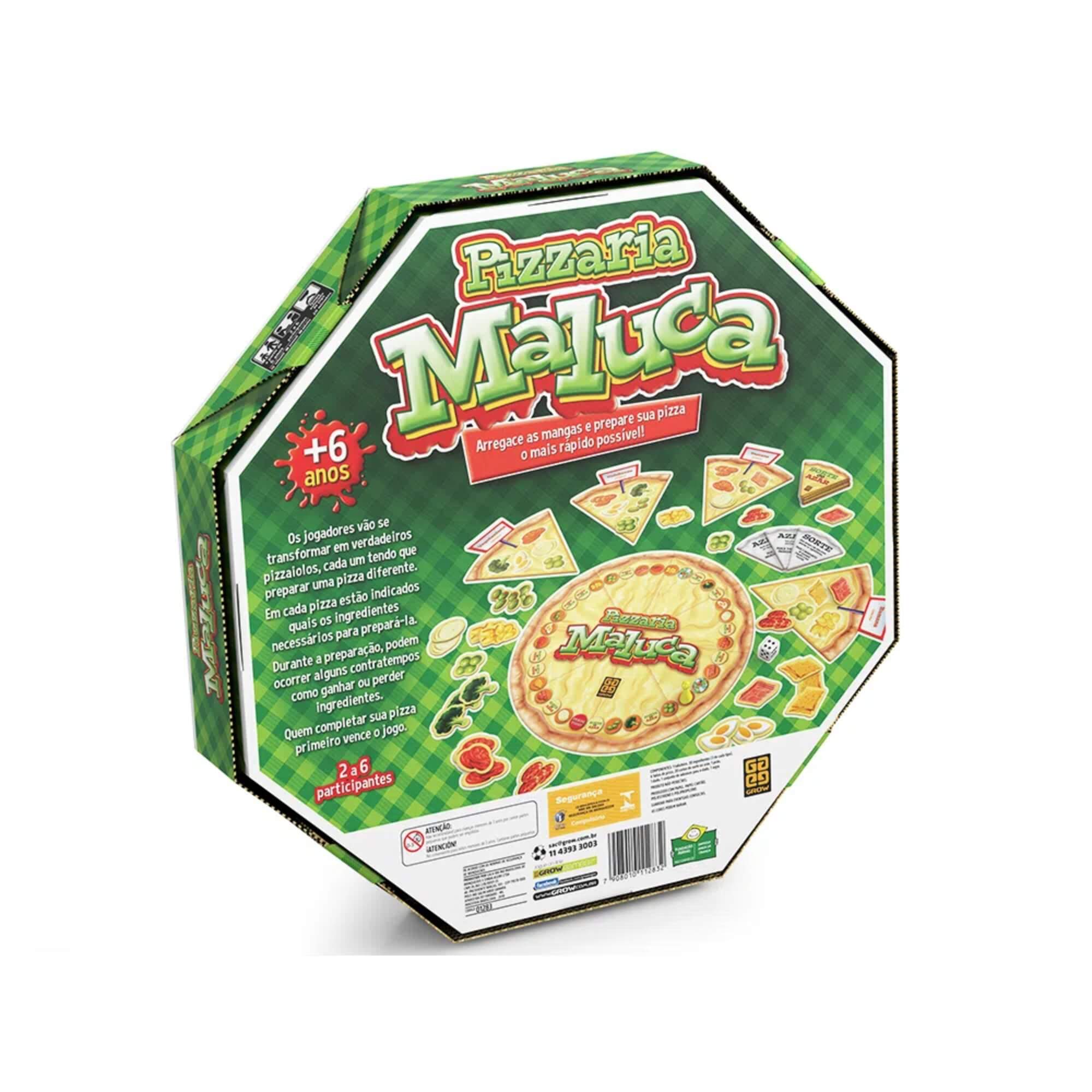 Brinquedo Infantil Jogo de Tabuleiro Pizzaria Maluca Grow - 01283