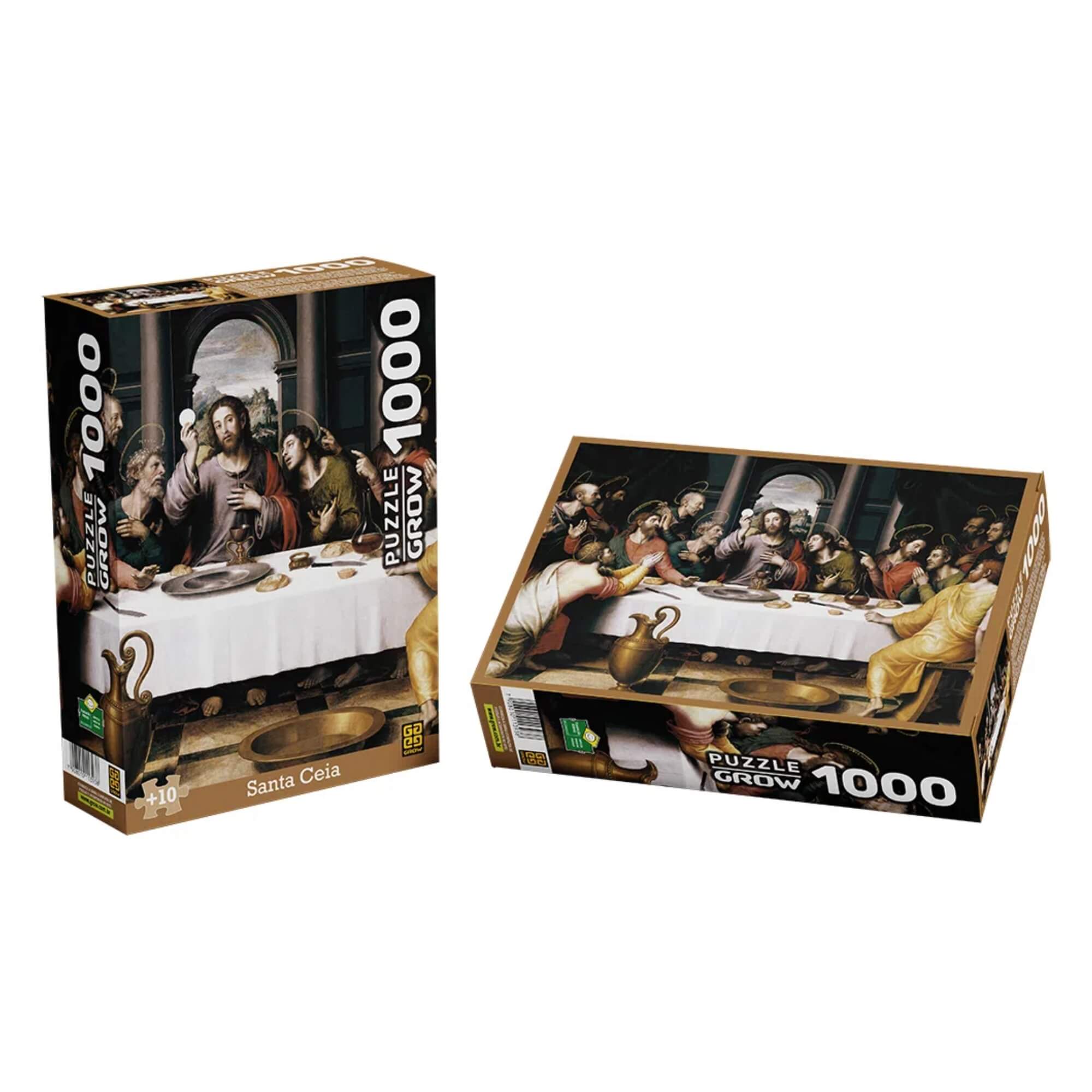 Brinquedo Infantil Quebra-Cabeça Puzzle Santa Ceia 1000 Peças Grow - 01393
