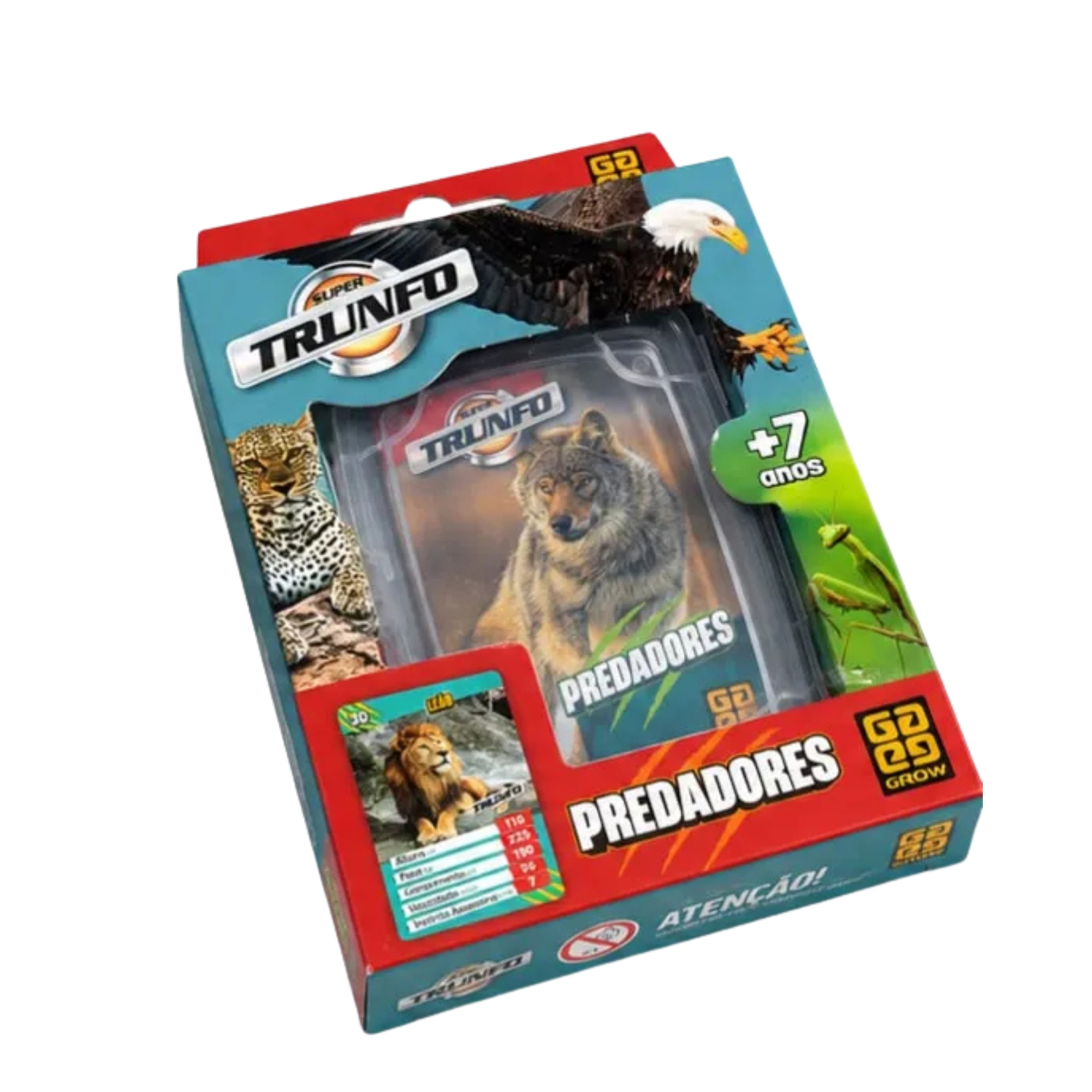 Brinquedo Infantil Jogo de Cartas Super Trunfo Predadores Grow - 01629