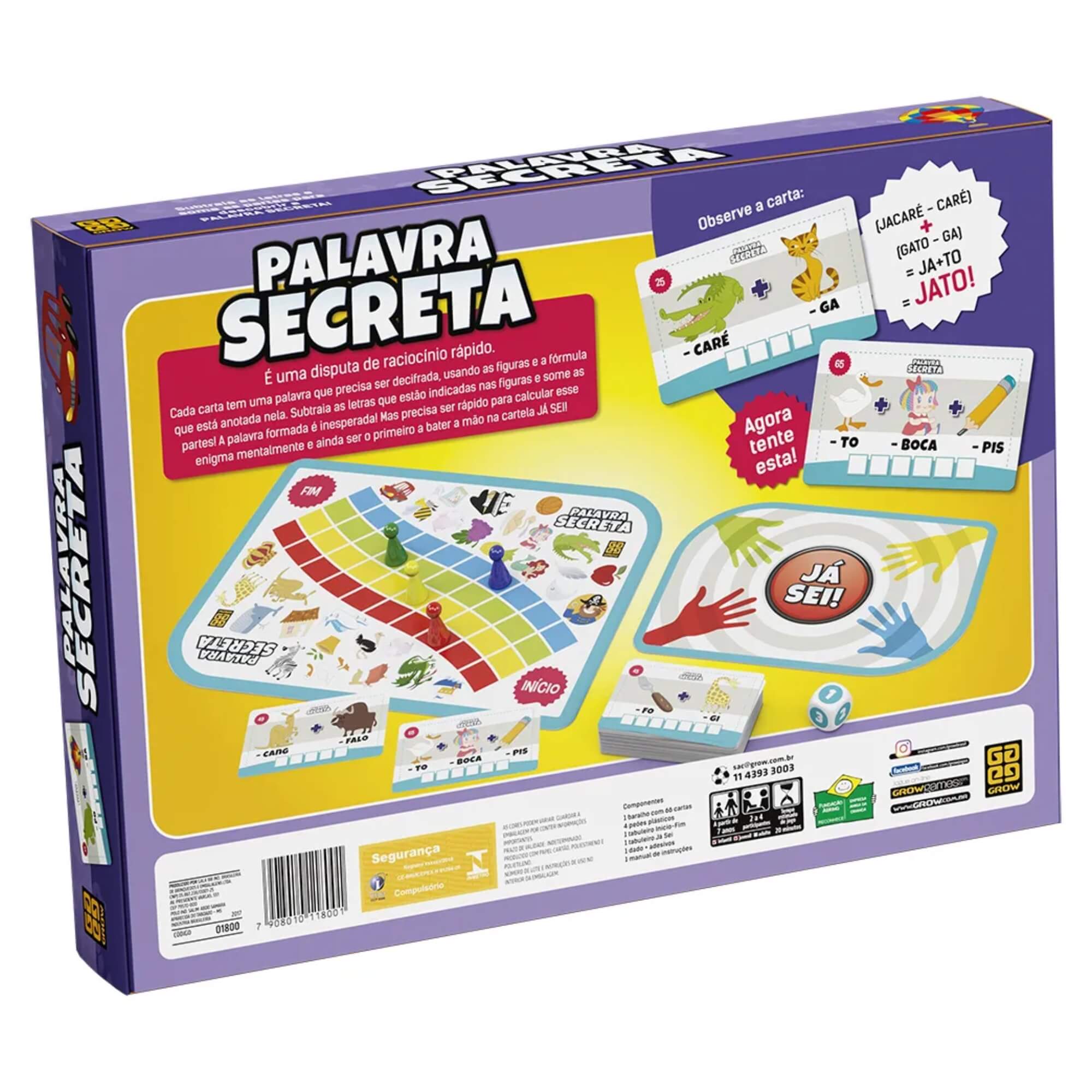 Brinquedo Infantil Jogo Palavra Secreta Grow - 01800