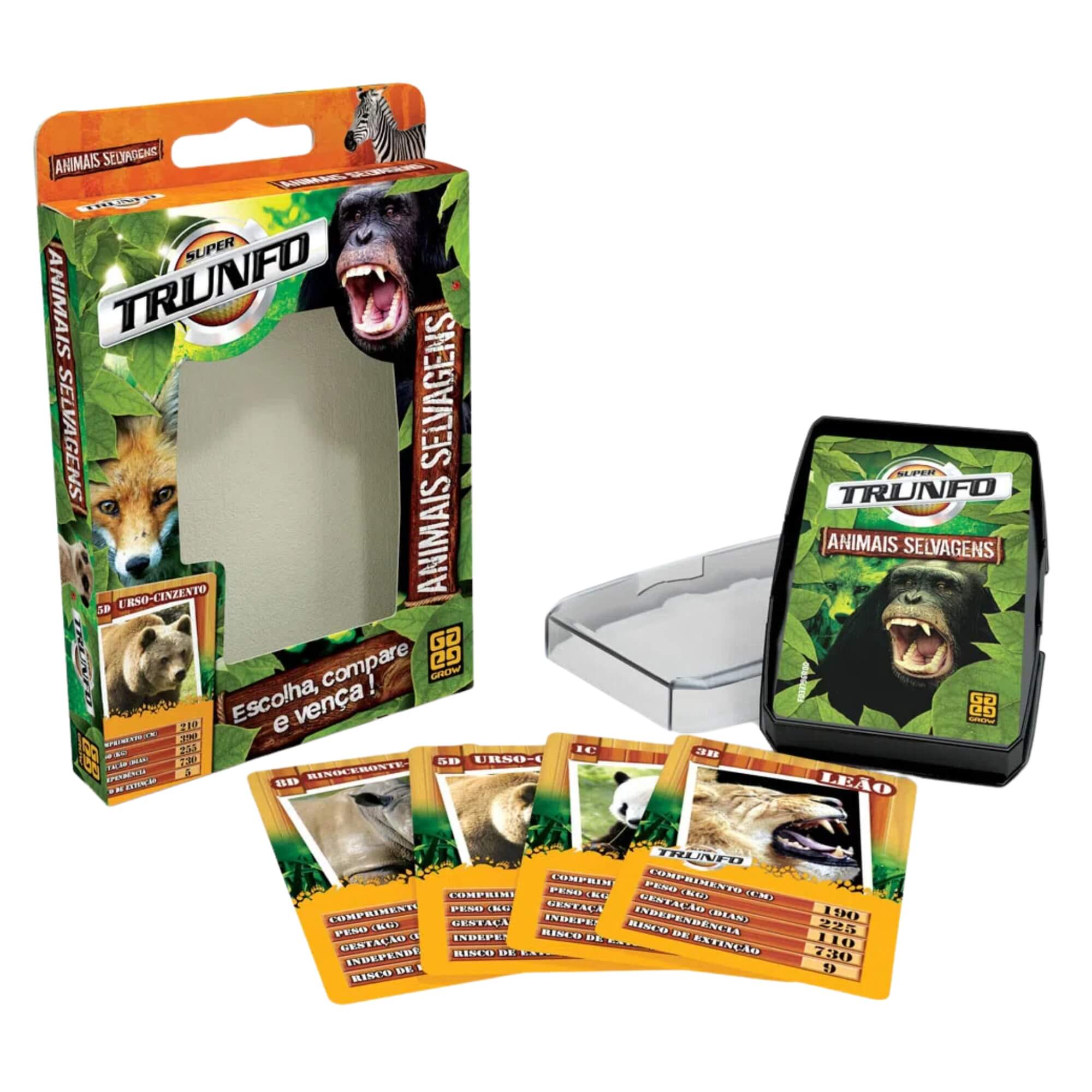 Brinquedo Infantil Jogo de Cartas Super Trunfo Animais Selvagens Grow - 01816