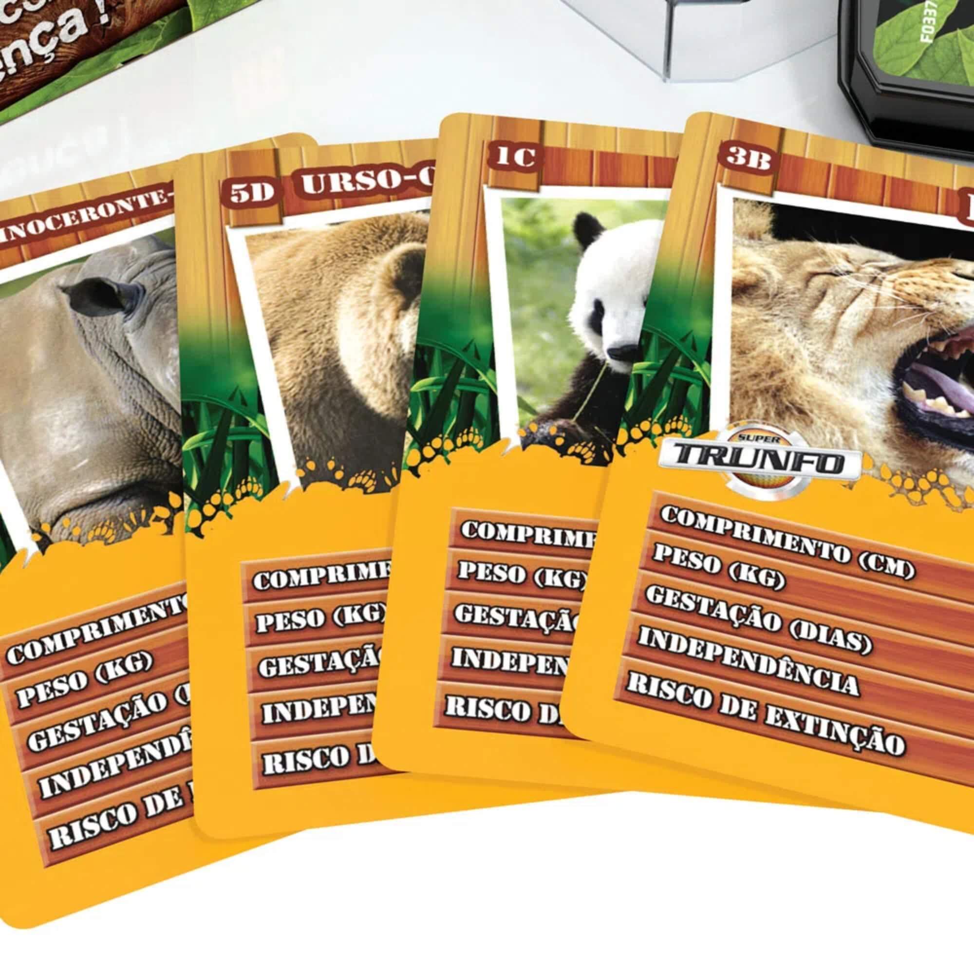 Brinquedo Infantil Jogo de Cartas Super Trunfo Animais Selvagens Grow - 01816