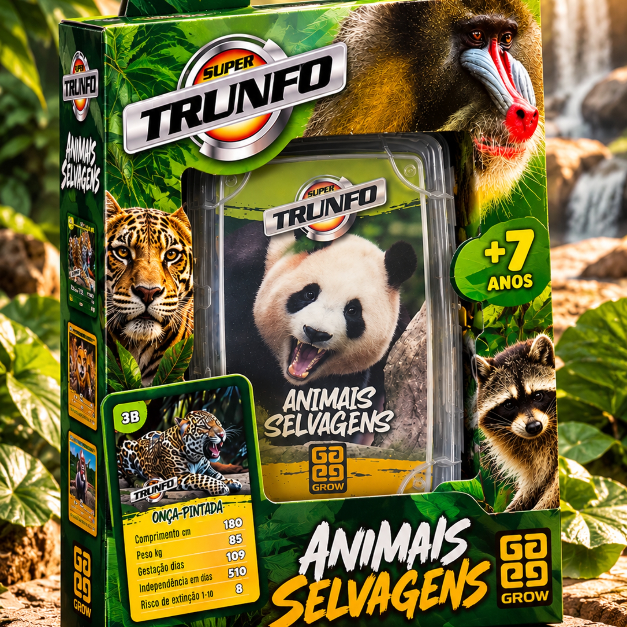 Brinquedo Infantil Jogo de Cartas Super Trunfo Animais Selvagens Grow - 01816