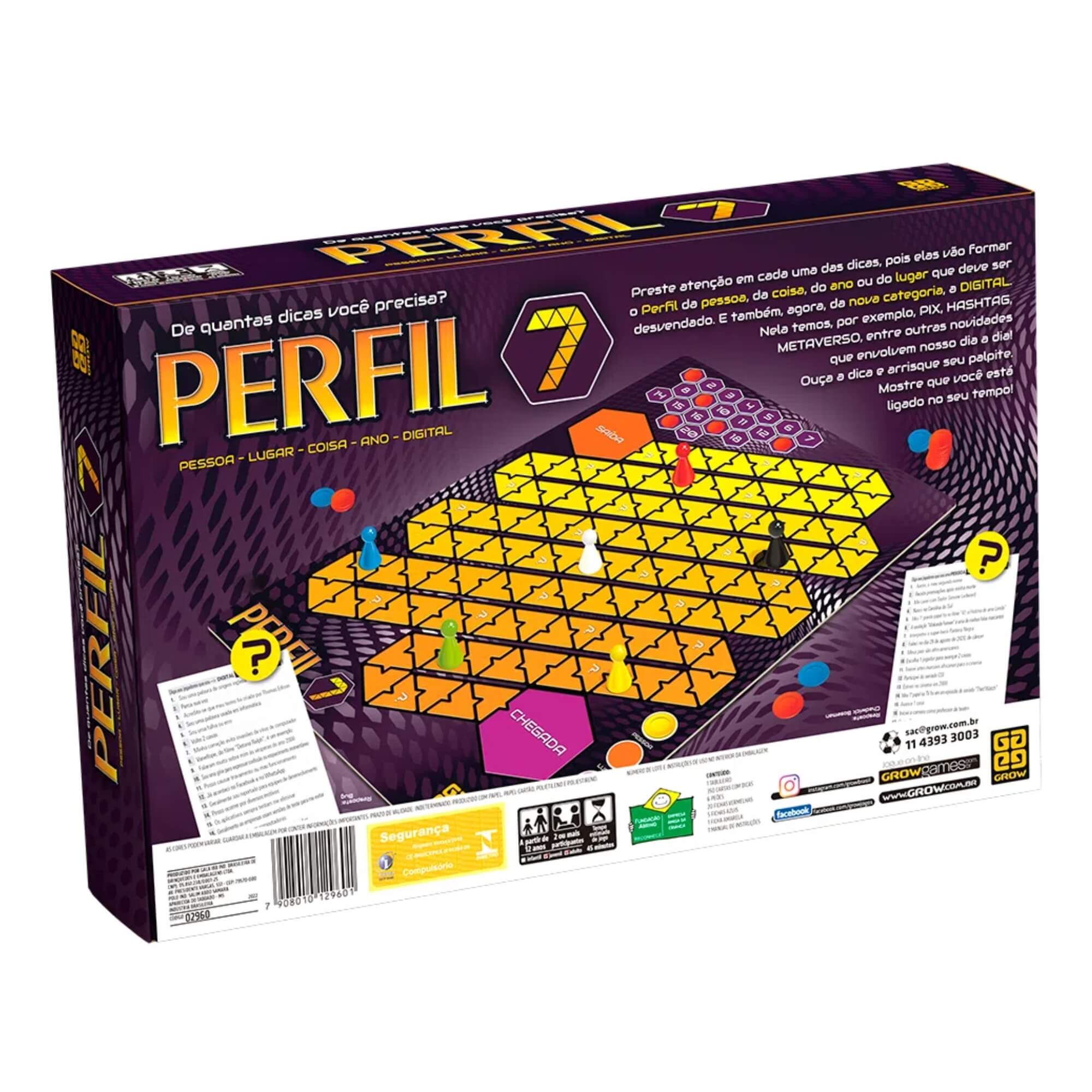 Brinquedo Infantil Jogo de Tabuleiro Perfil Grow - 02960