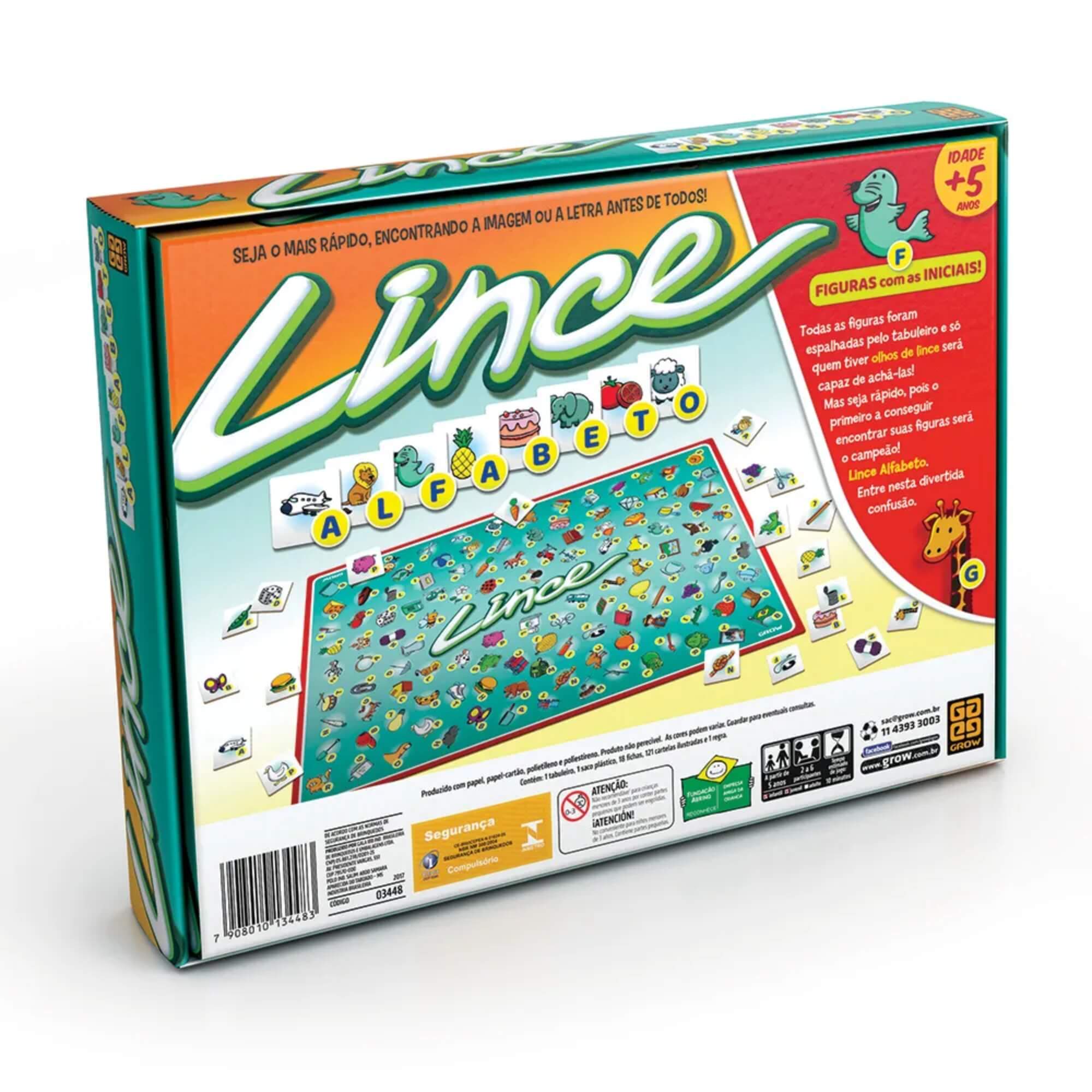 Brinquedo Jogo de Tabuleiro Lince Alfabeto Grow - 03448