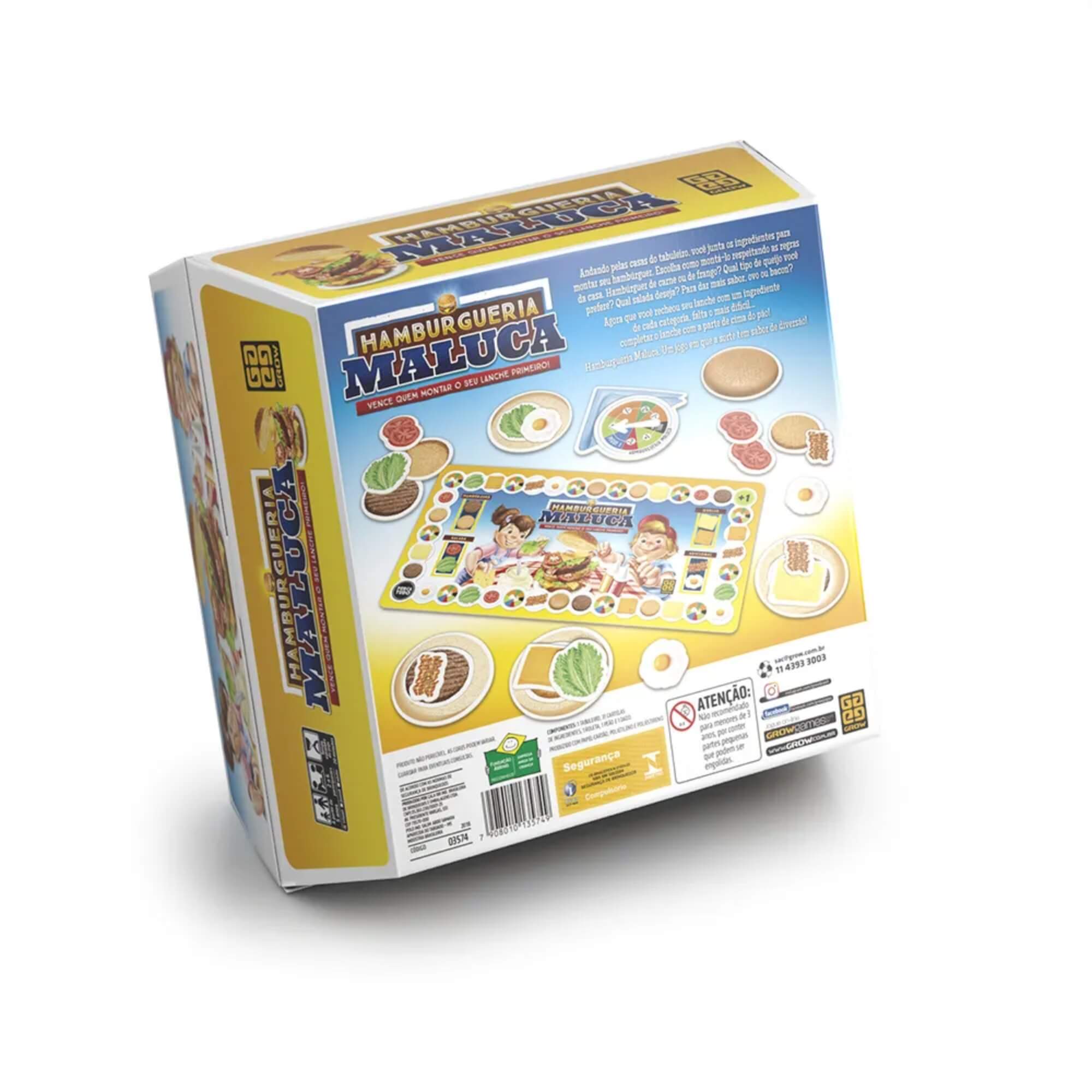 Brinquedo Jogo de Tabuleiro Hamburgueria Maluca Grow - 03574
