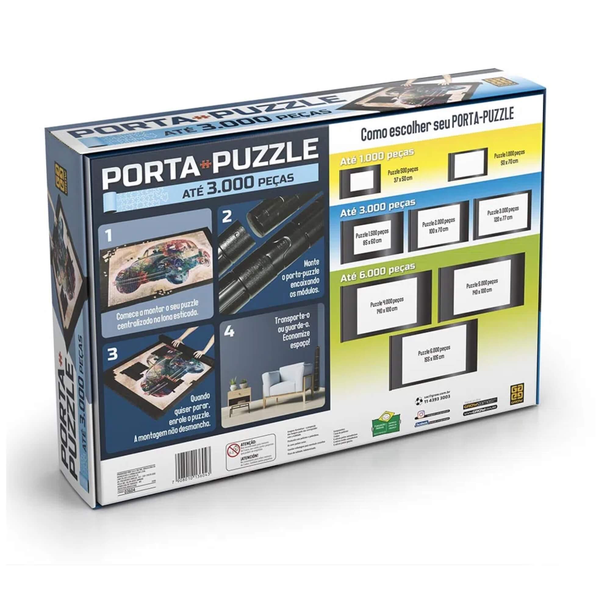 Porta Puzzle Quebra-Cabeça até 3000 Peças Grow - 03604