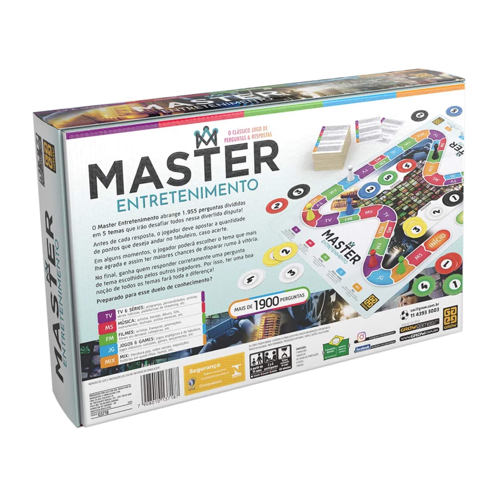 Brinquedo Jogo de Perguntas e Respostas Master Entretenimento Grow - 03718