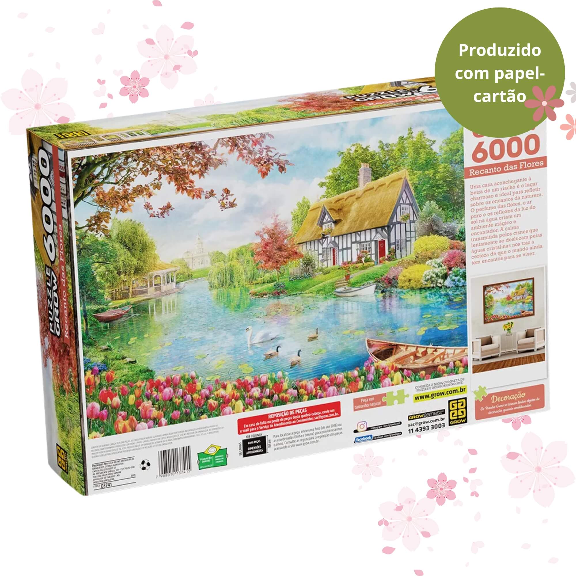 Quebra-Cabeça Puzzle Recanto das Flores 6000 Peças Grow - 03741