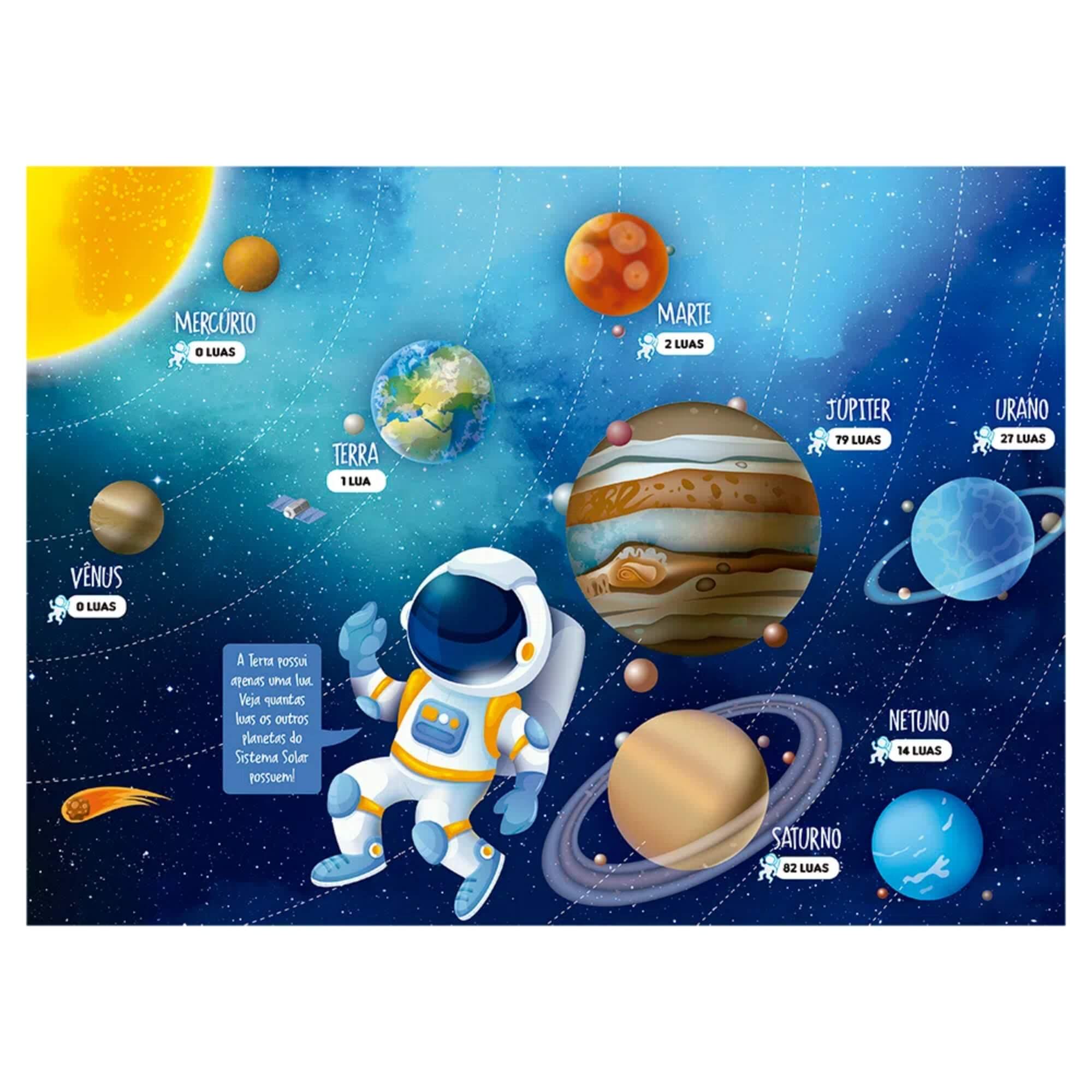 Brinquedo Infantil Quebra-Cabeça Puzzle Conhecendo os Planetas 100 Peças Grow - 03931
