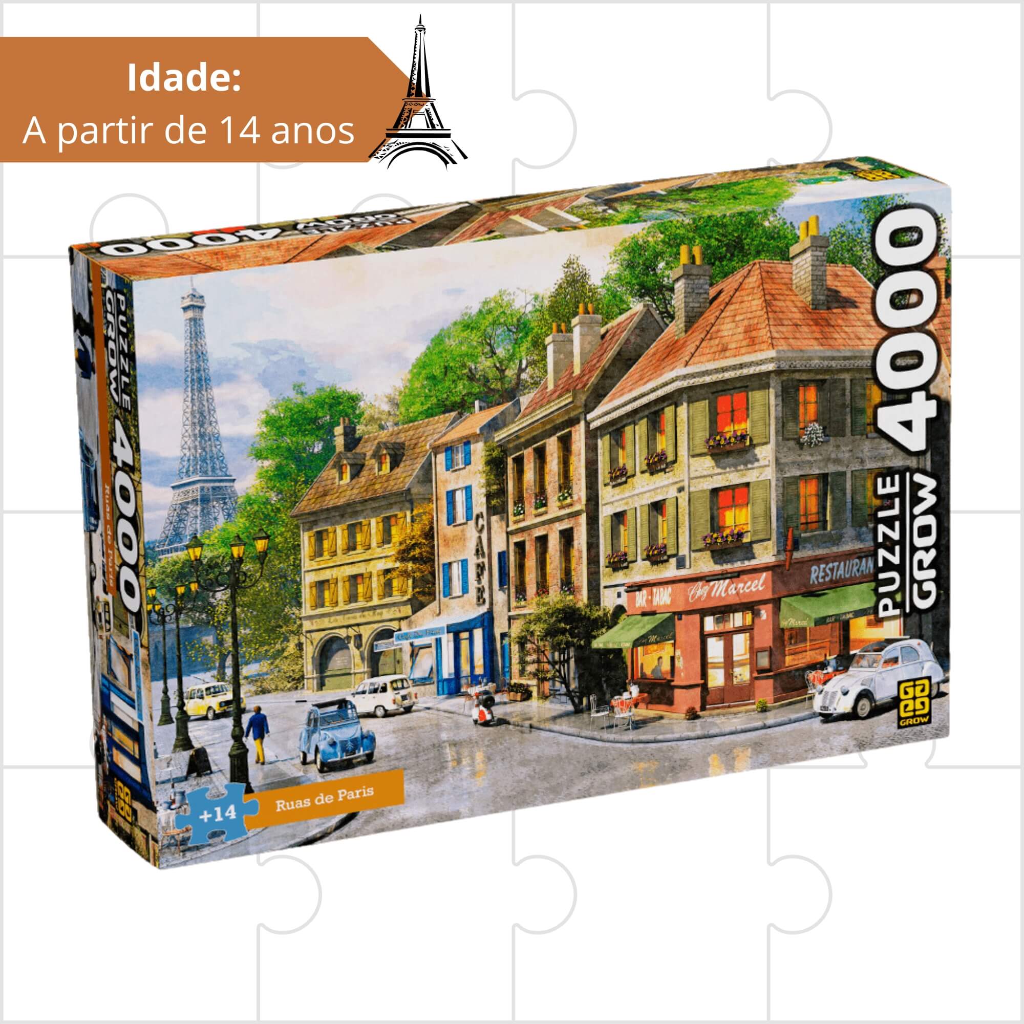 Brinquedo Quebra-cabeça Puzzle Ruas de Paris 4000 peças Grow - 04102
