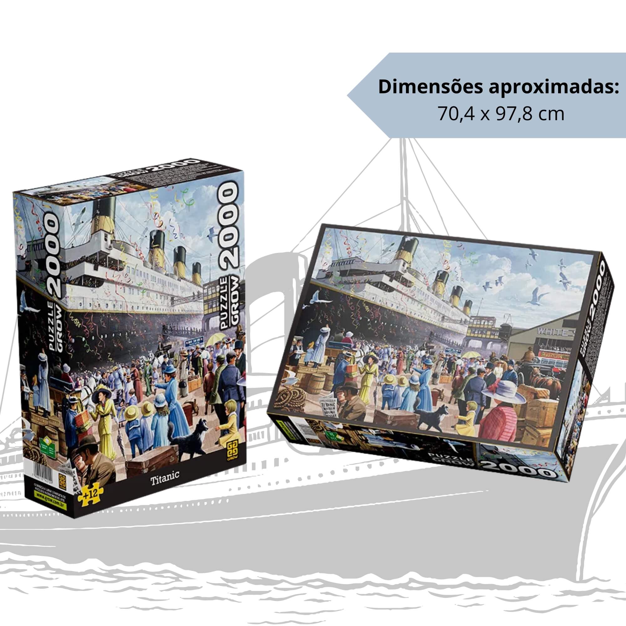 Brinquedo Quebra-Cabeça Puzzle Titanic 2000 Peças Grow - 04212