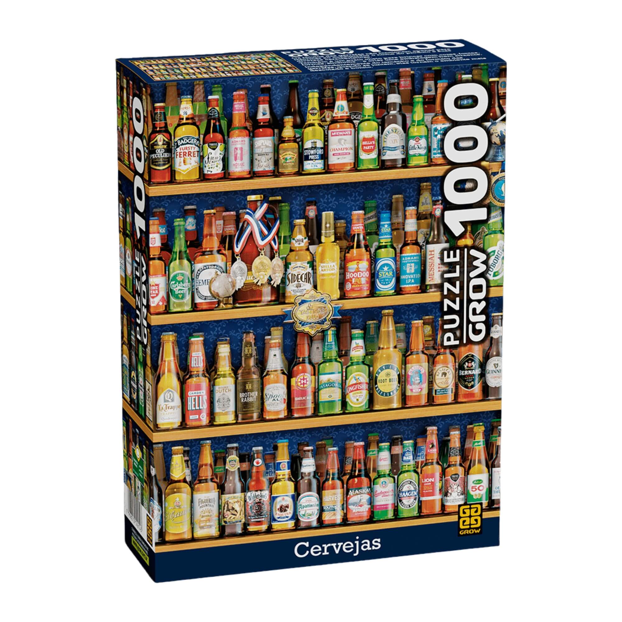 Brinquedo Quebra-Cabeça Puzzle Cervejas 1000 peças Grow - 04214