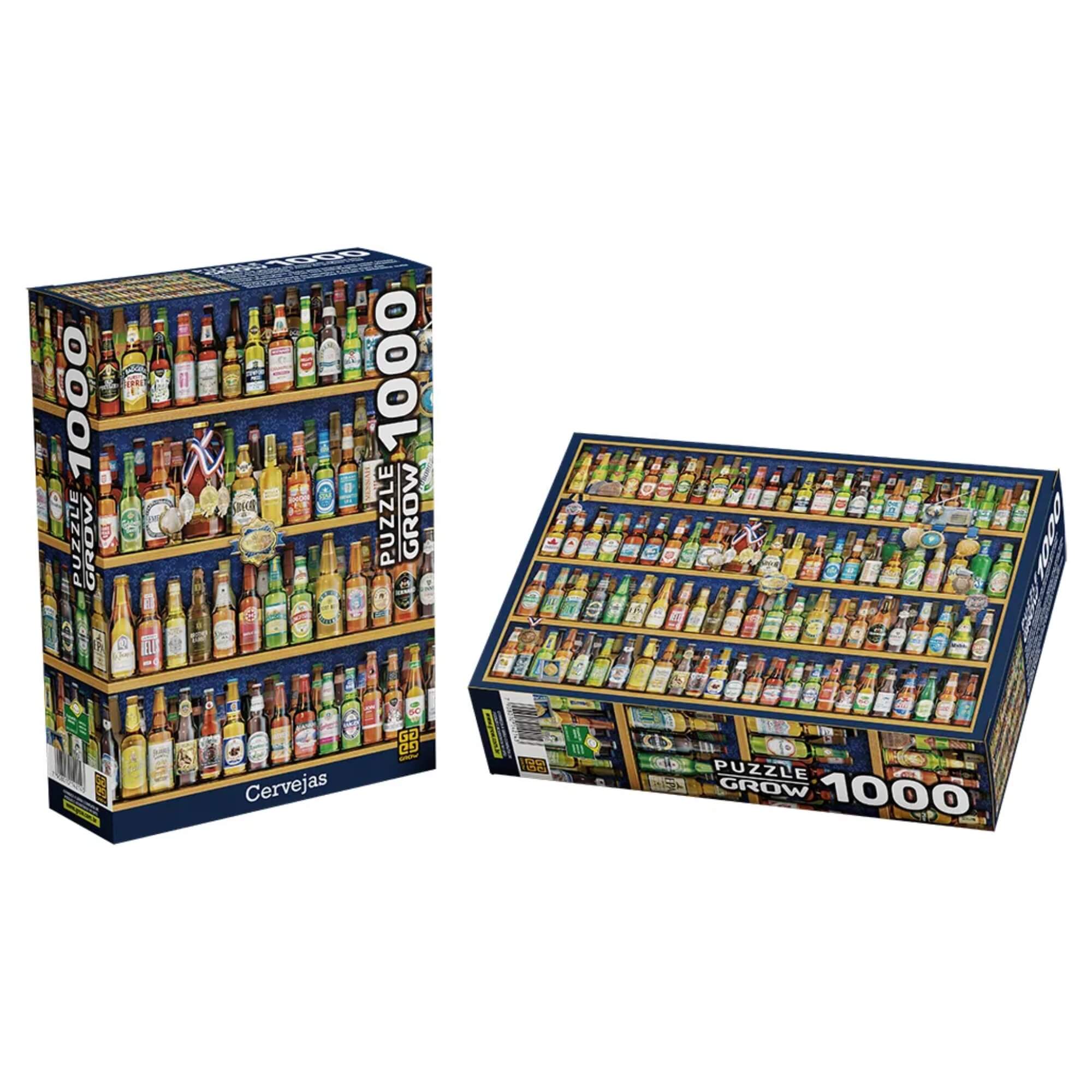 Brinquedo Quebra-Cabeça Puzzle Cervejas 1000 peças Grow - 04214