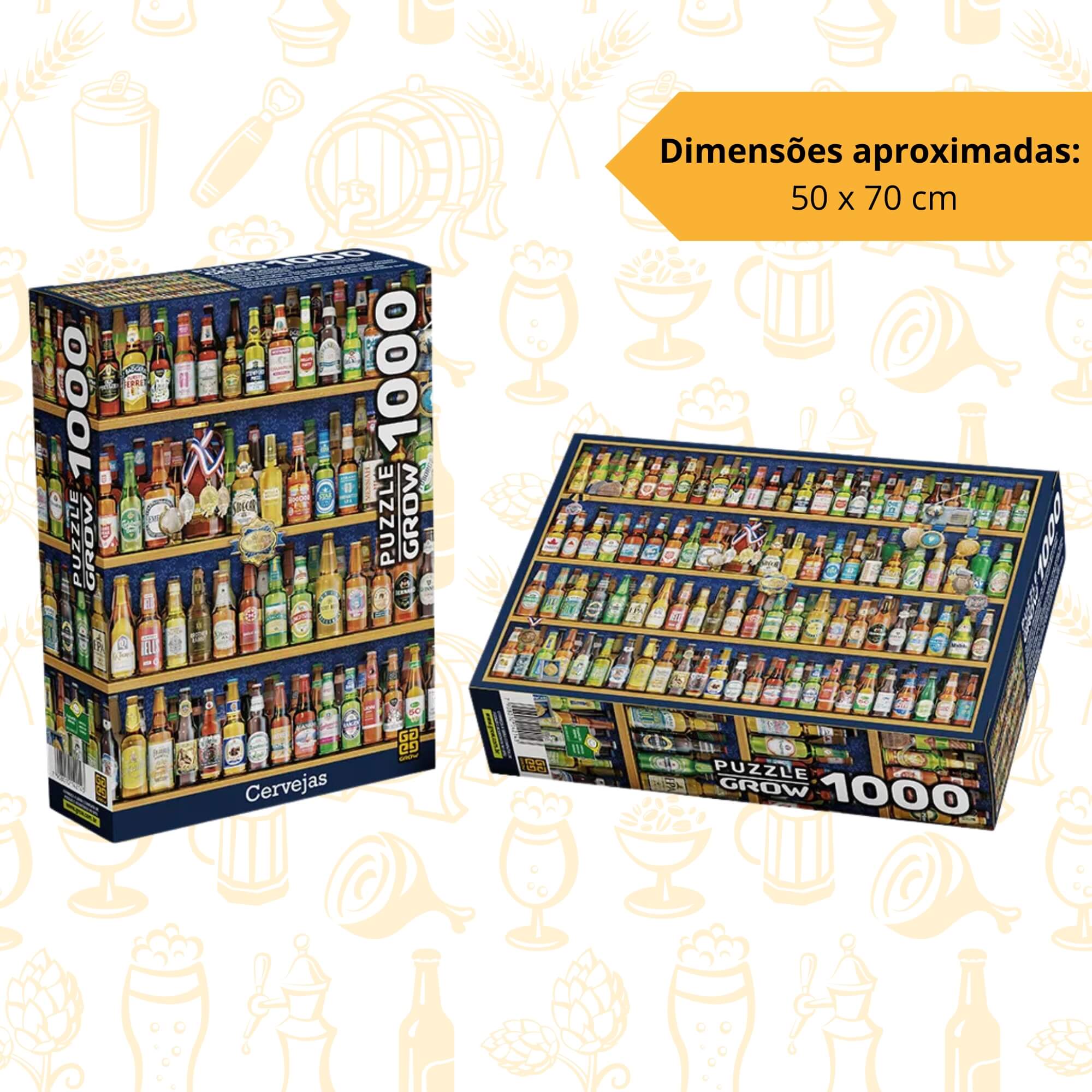 Brinquedo Quebra-Cabeça Puzzle Cervejas 1000 peças Grow - 04214