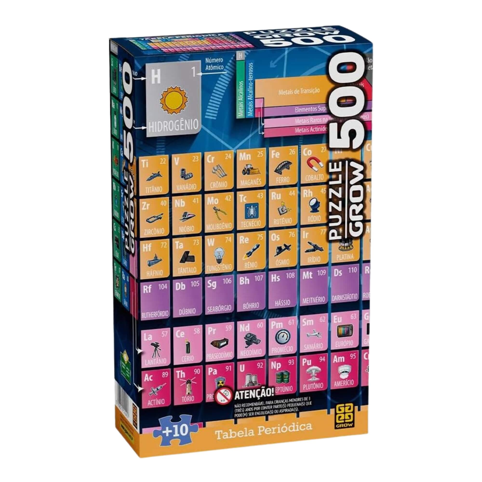 Quebra-Cabeça Puzzle Tabela Periódica 500 Peças Grow - 04245