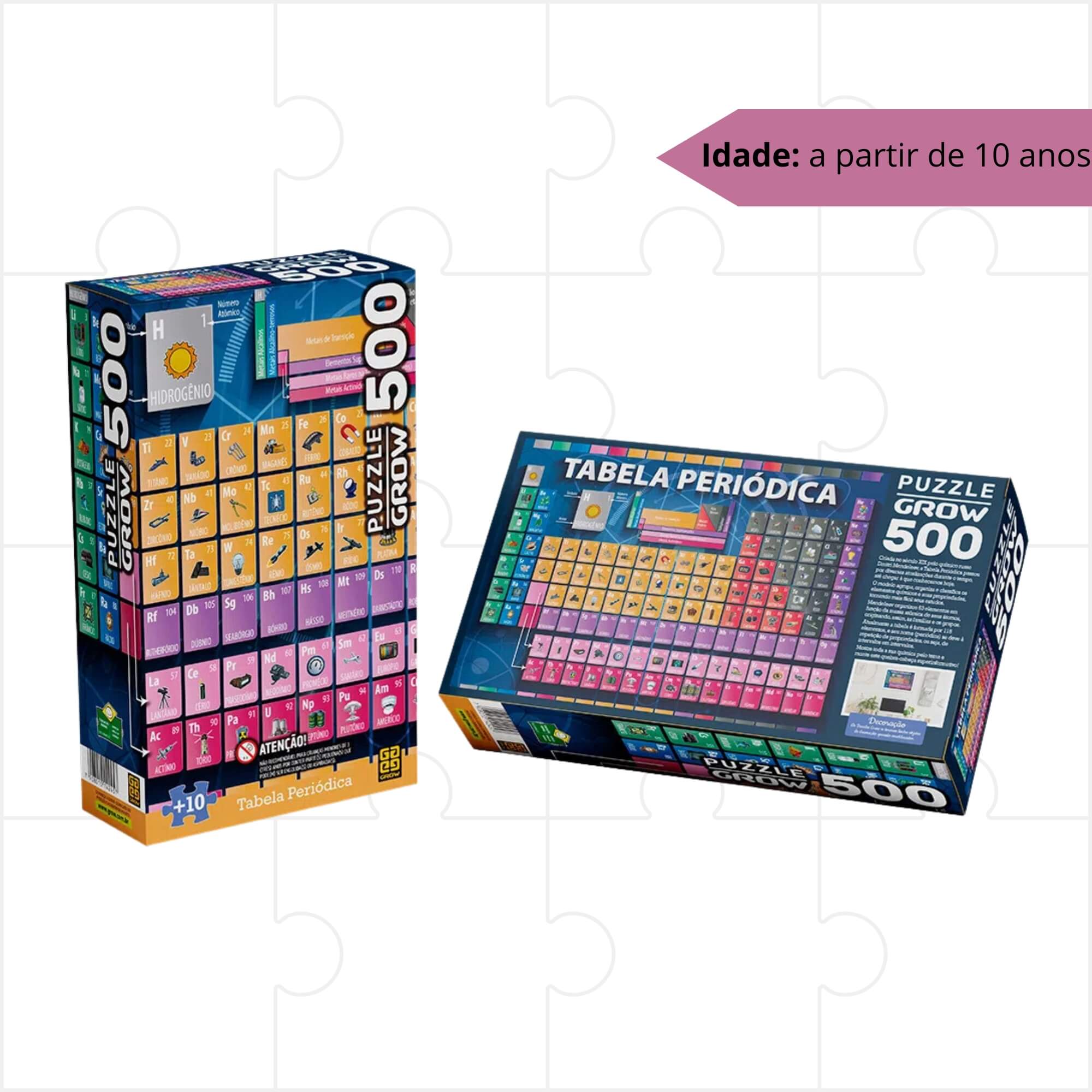 Quebra-Cabeça Puzzle Tabela Periódica 500 Peças Grow - 04245