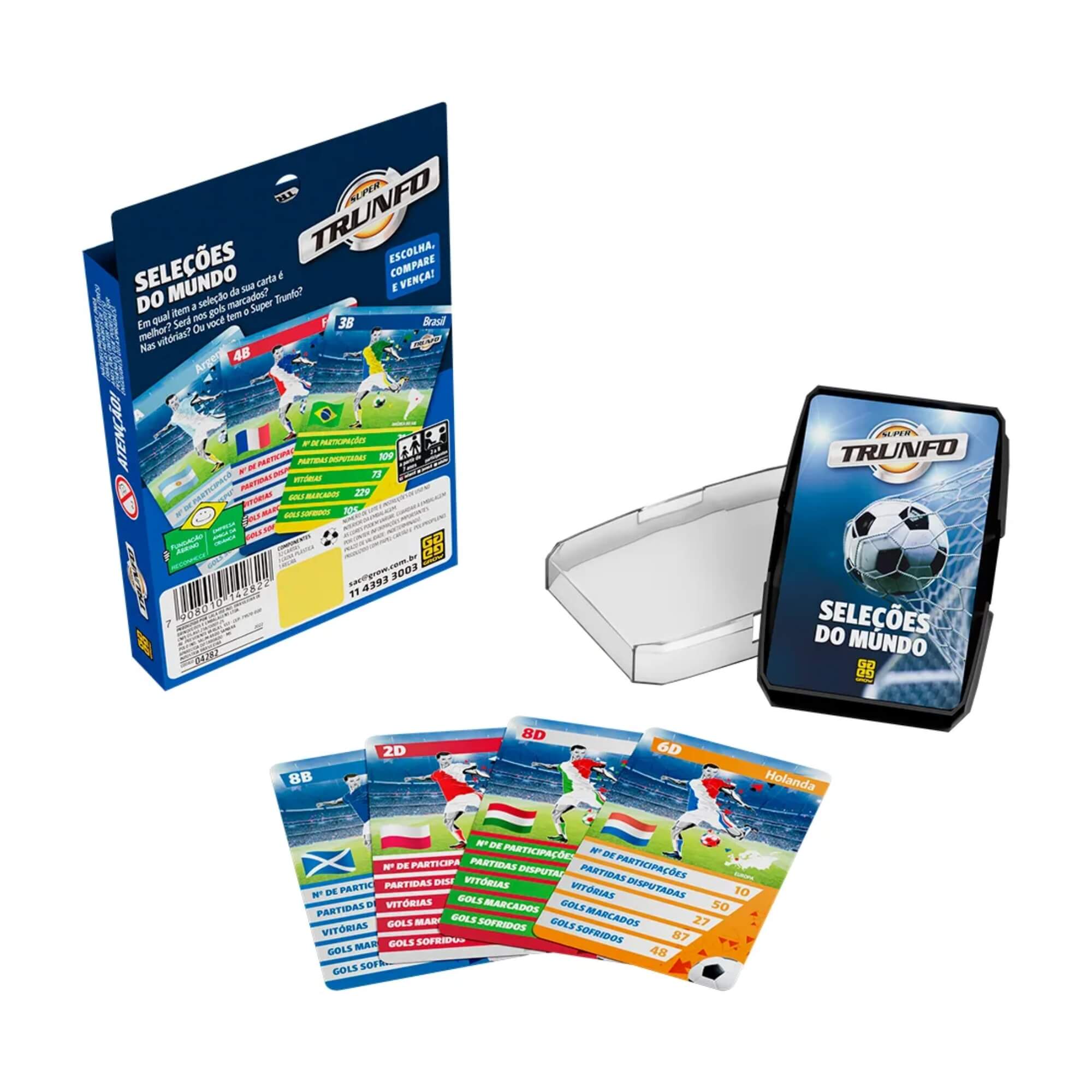 Brinquedo Infantil Jogo de Cartas Super Trunfo Seleções do Mundo Grow - 04282