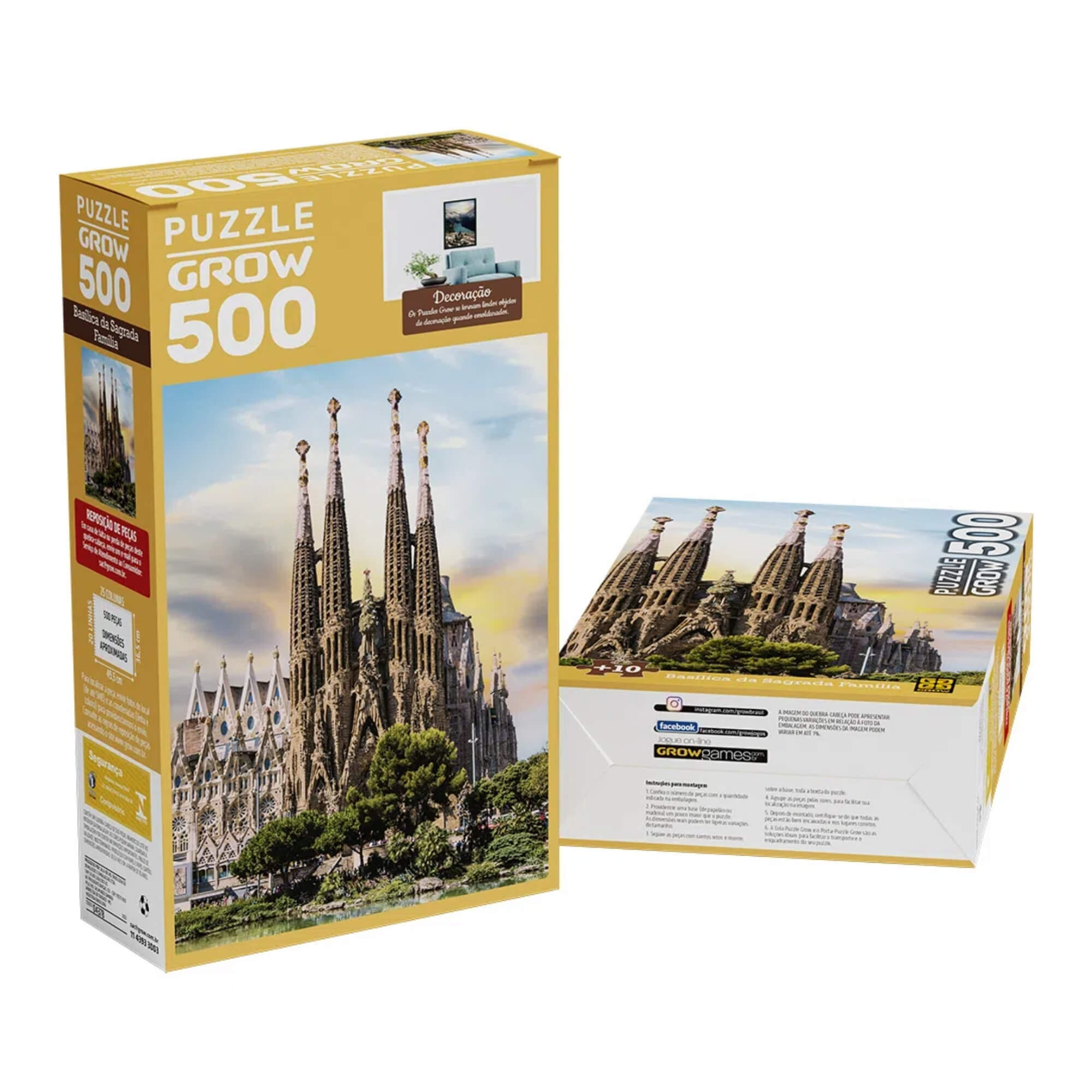 Quebra-Cabeça Puzzle 500 peças Basilica da Sagrada Família Grow - 04378