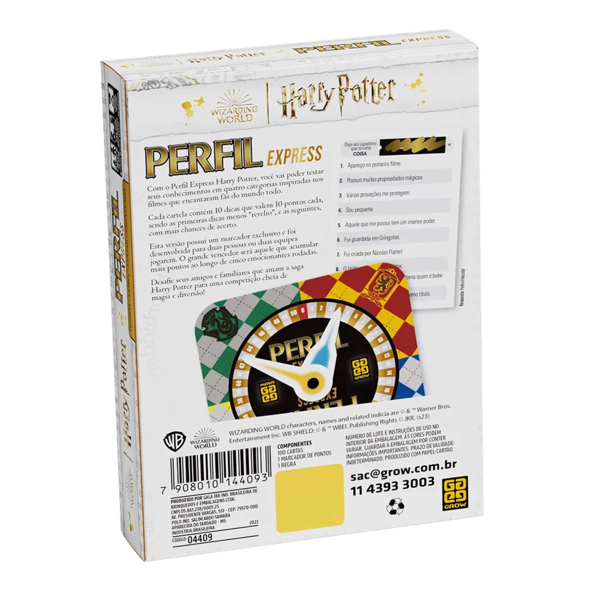 Brinquedo Infantil Jogo Perfil Express Harry Potter Grow - 04409