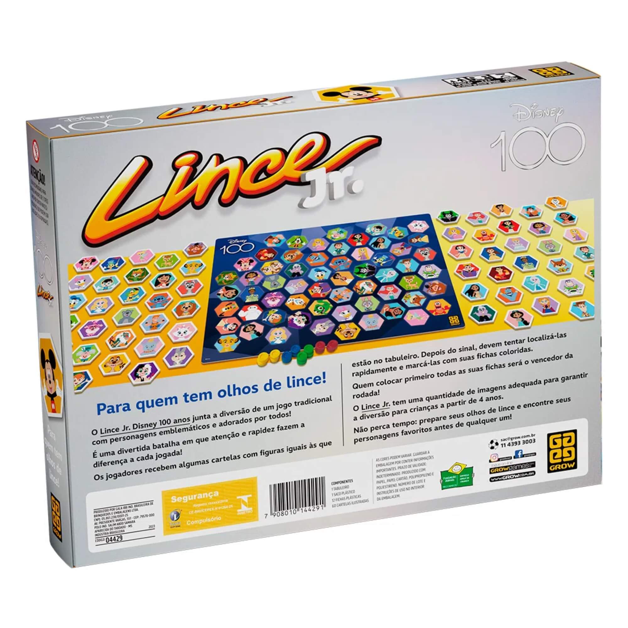 Jogo Infantil Lince Júnior Disney 100 anos Grow - 04429