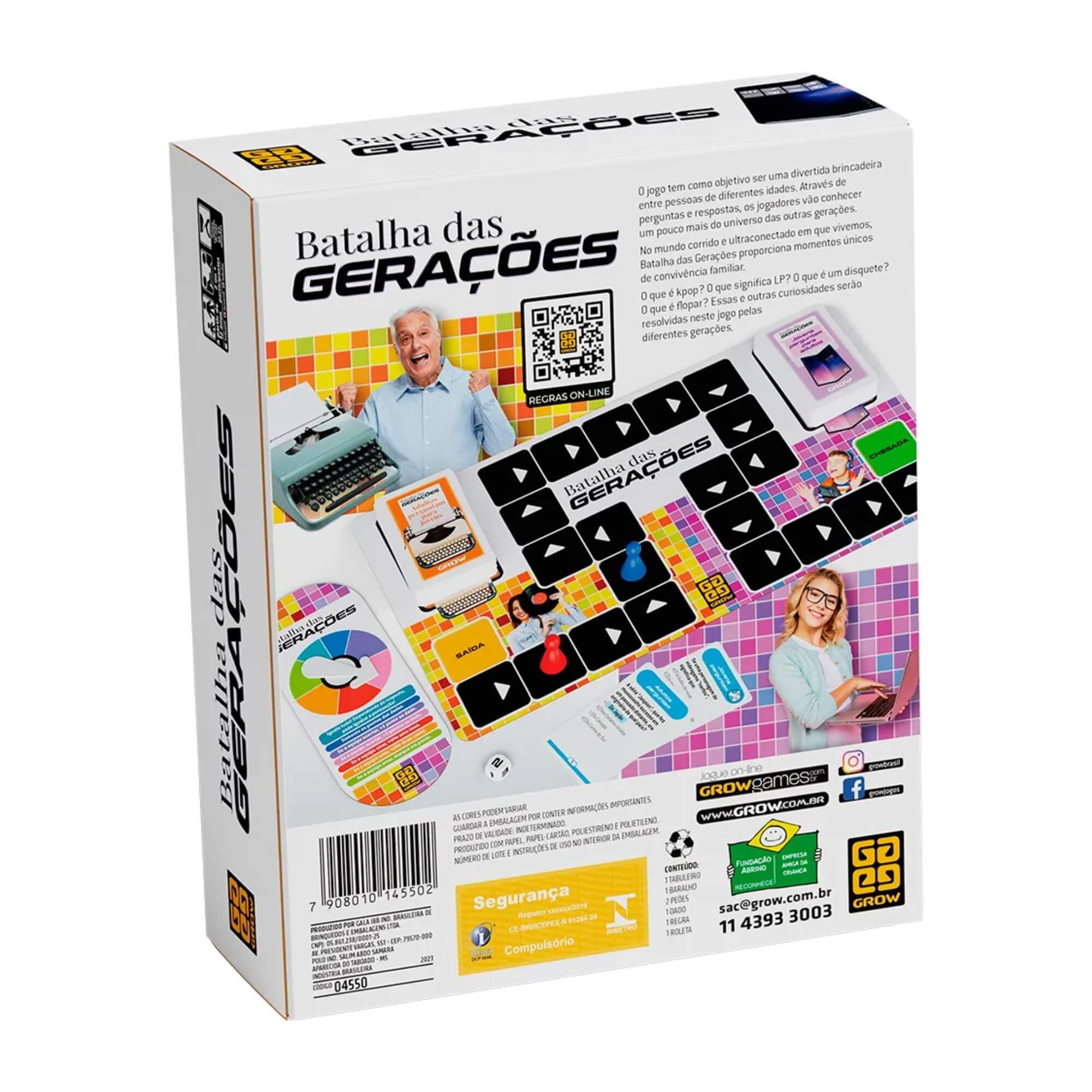 Jogo de Tabuleiro Batalha das Gerações Grow - 04550