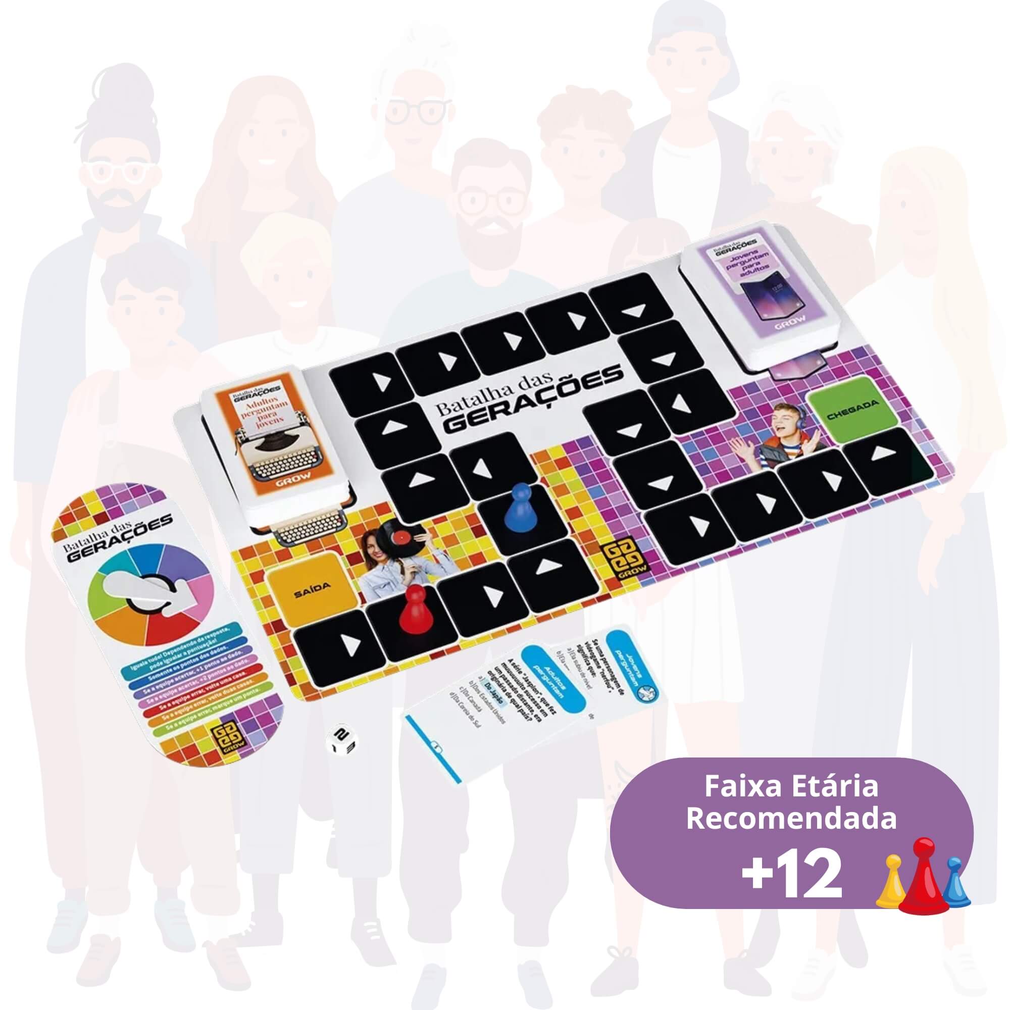 Jogo de Tabuleiro Batalha das Gerações Grow - 04550